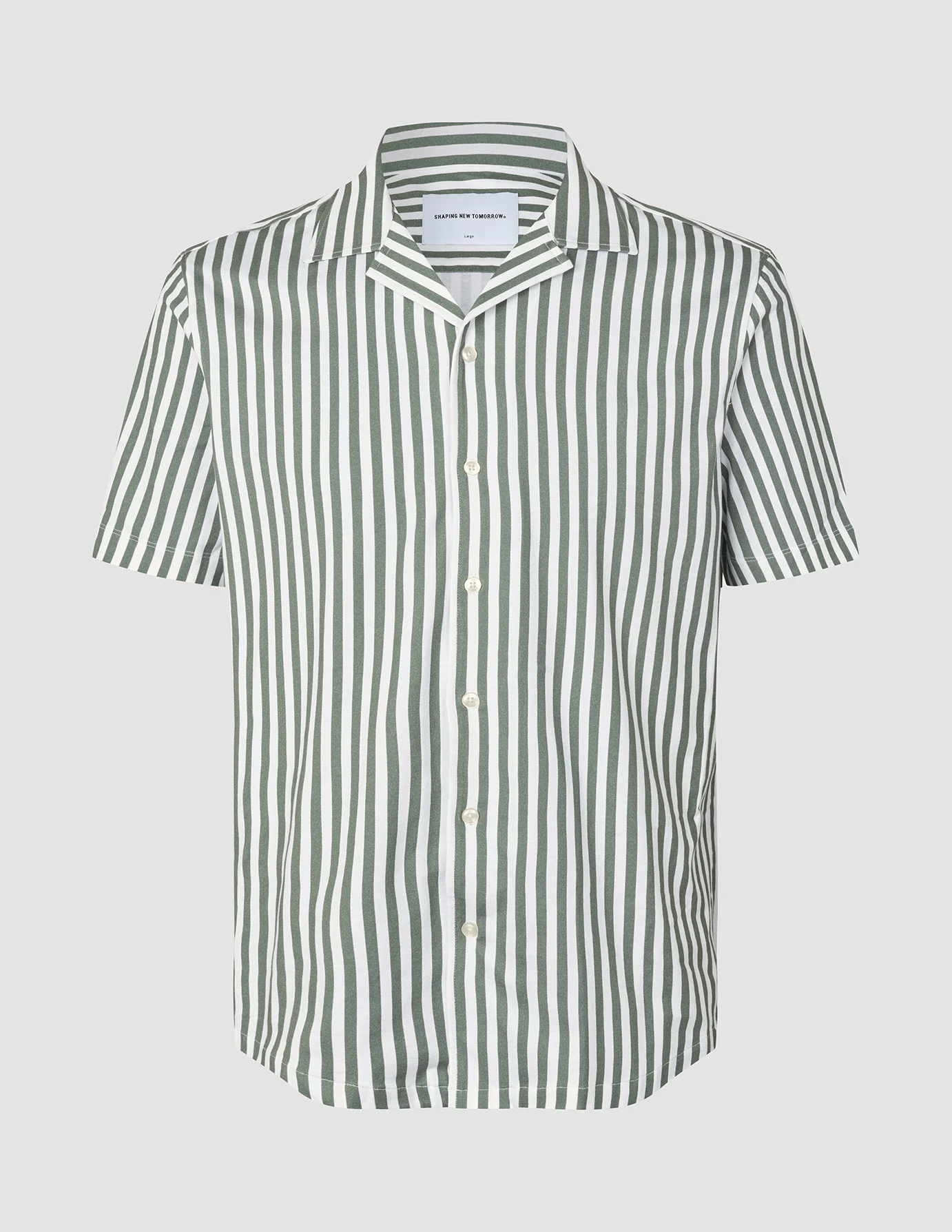 Bowling Short Sleeve Shirt Green Stripes - Image 3