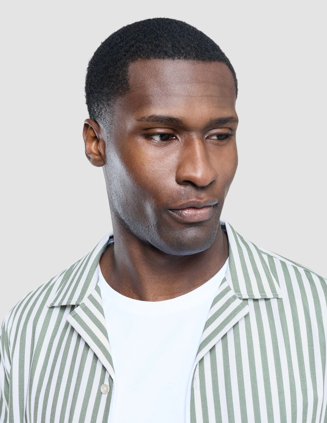 Bowling Short Sleeve Shirt Green Stripes - Image 4