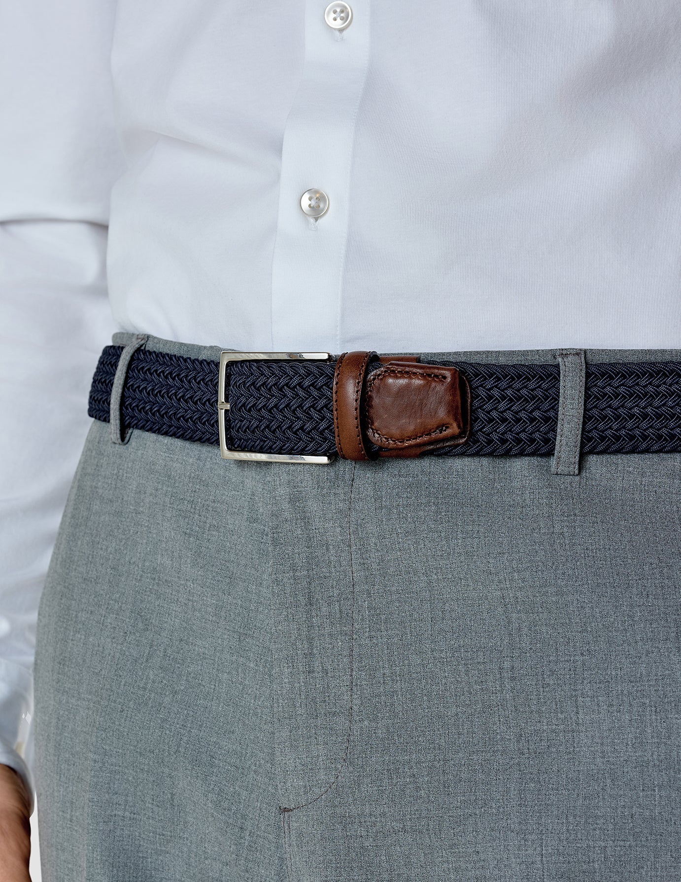 Braided Elastic Belt Dark Navy - Image 3