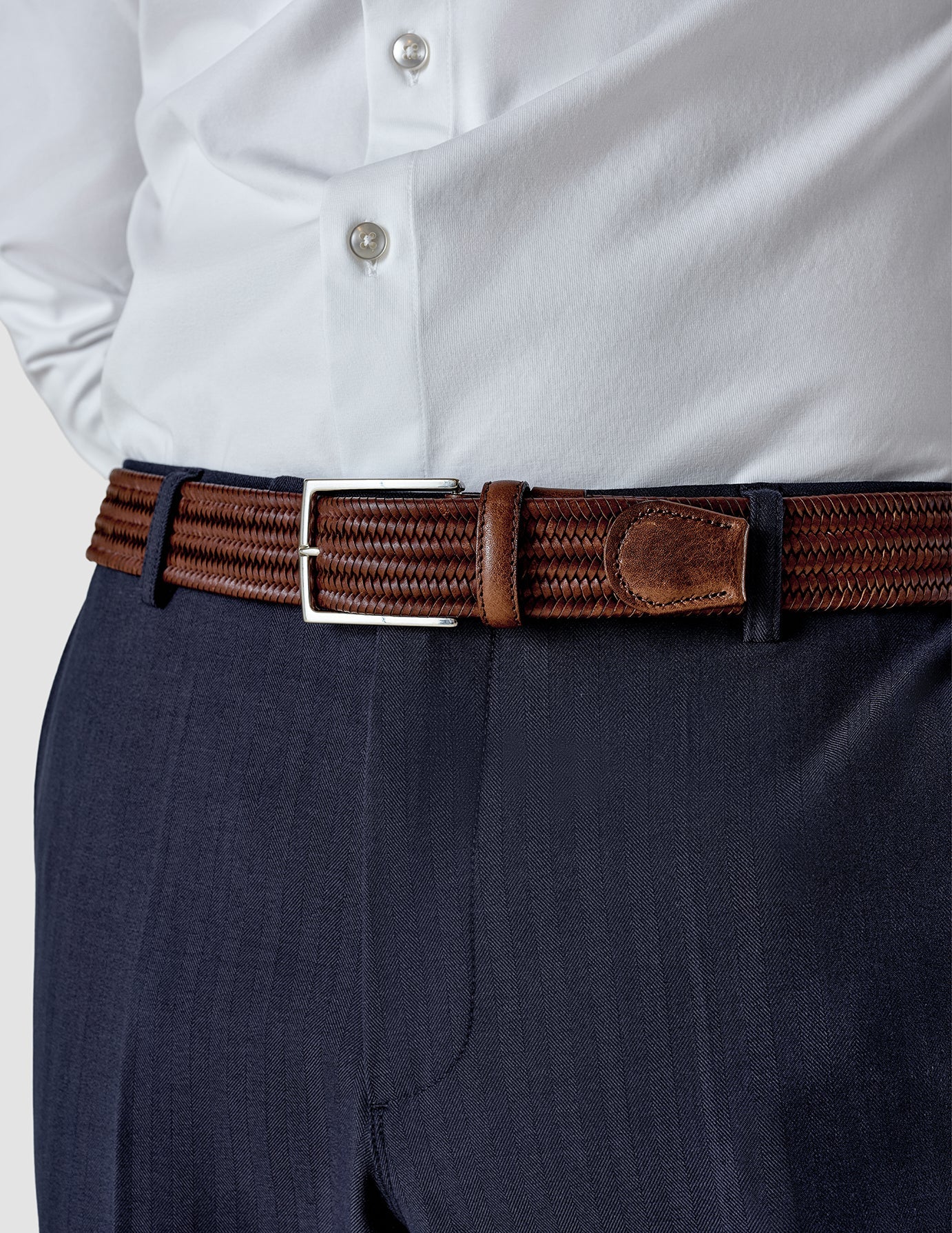 Braided Leather Belt Dark Brown - Image 3