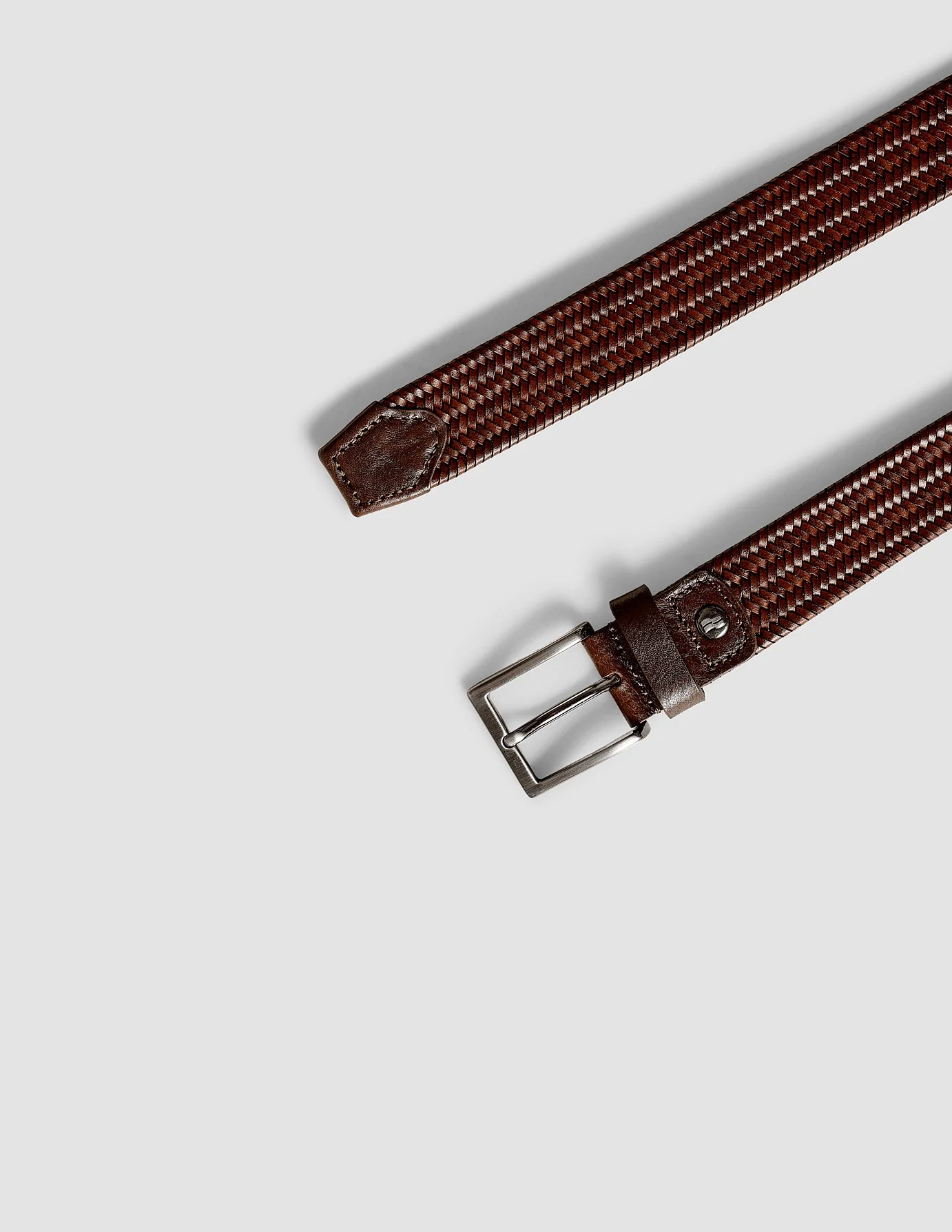 Braided Leather Belt Dark Brown - Image 4