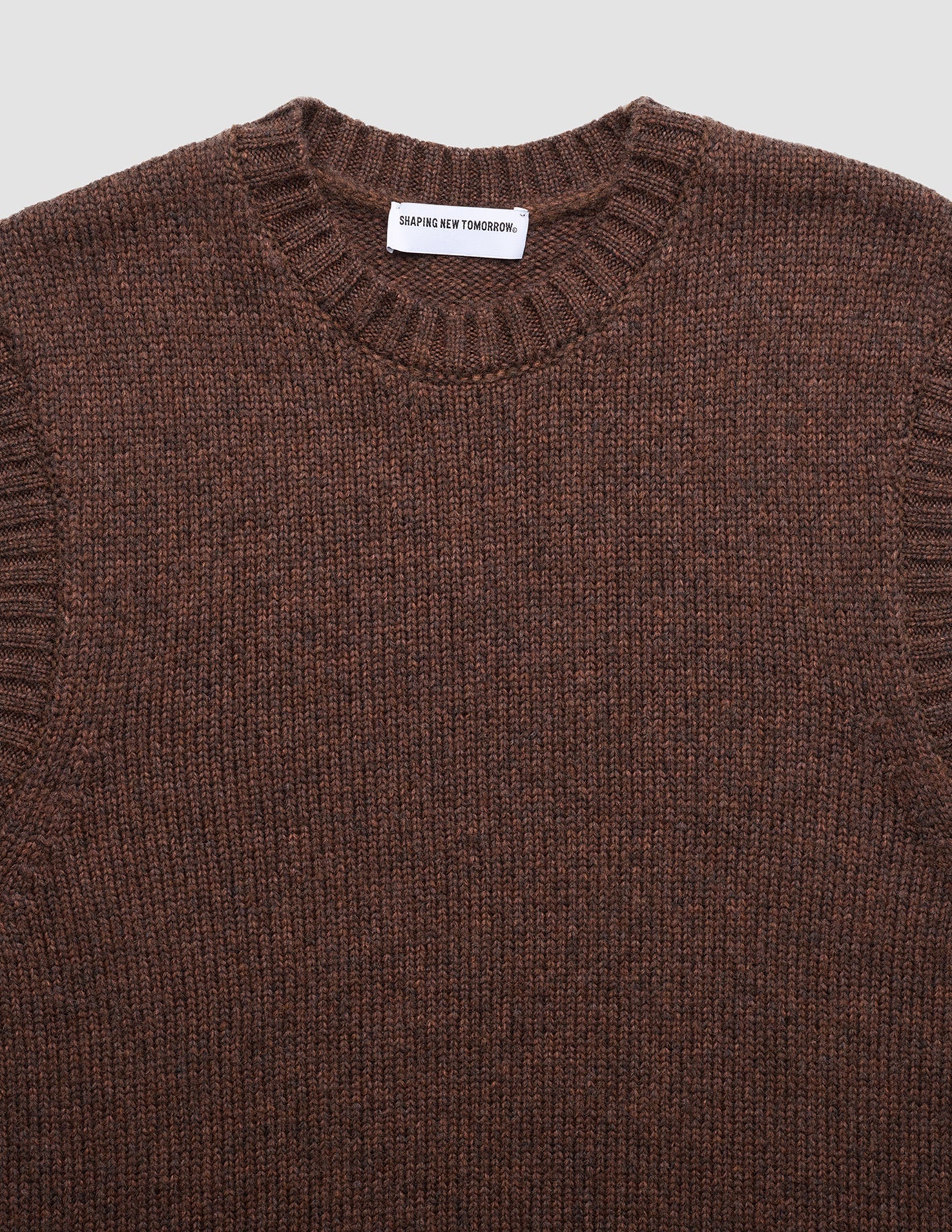 Chunky Soft Wool Knit Vest Saddle Brown Melange - Image 8
