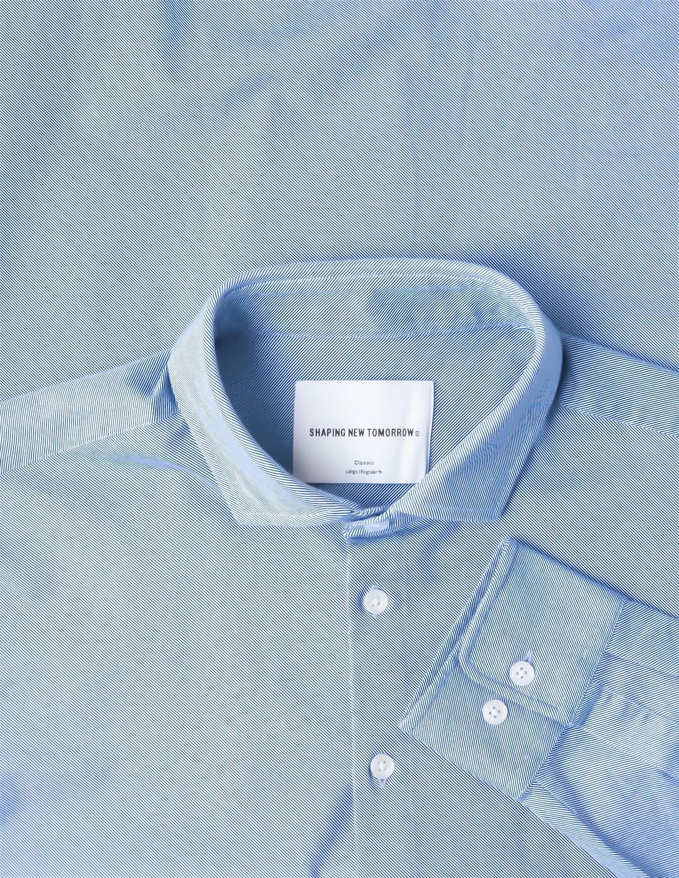 Classic Shirt Light Blue Twill Slim - Image 7