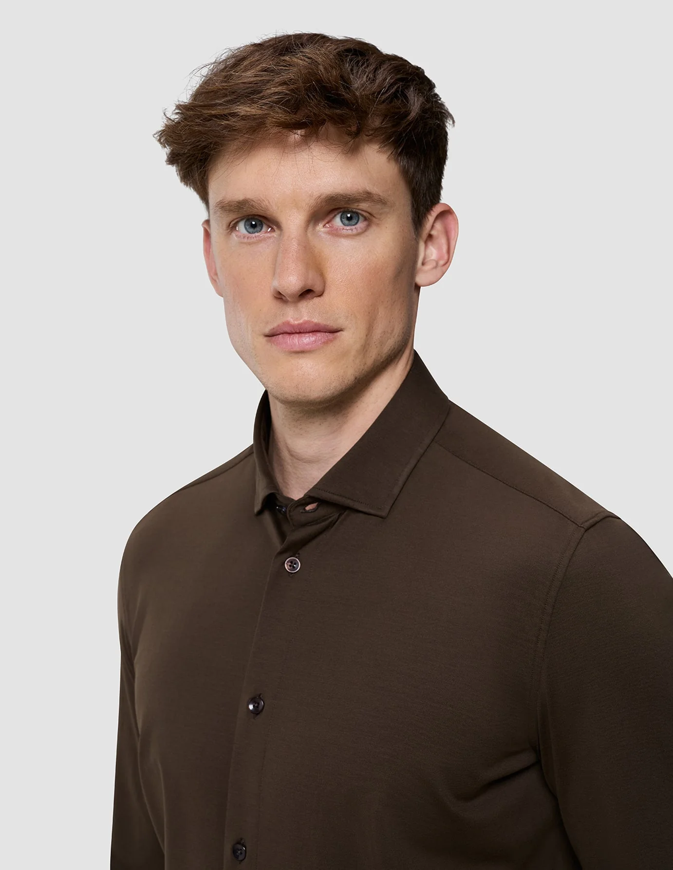 Classic Shirt Saddle Brown Slim - Image 4