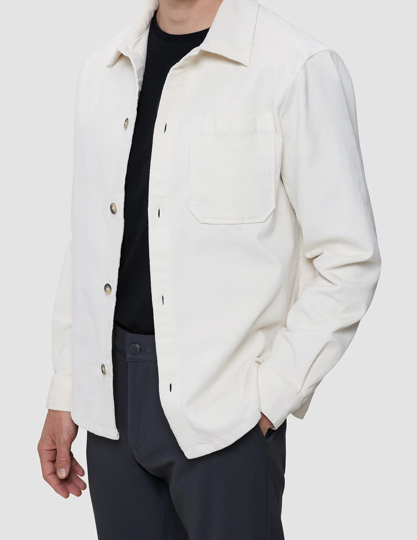 Corduroy Overshirt Off White - Image 5