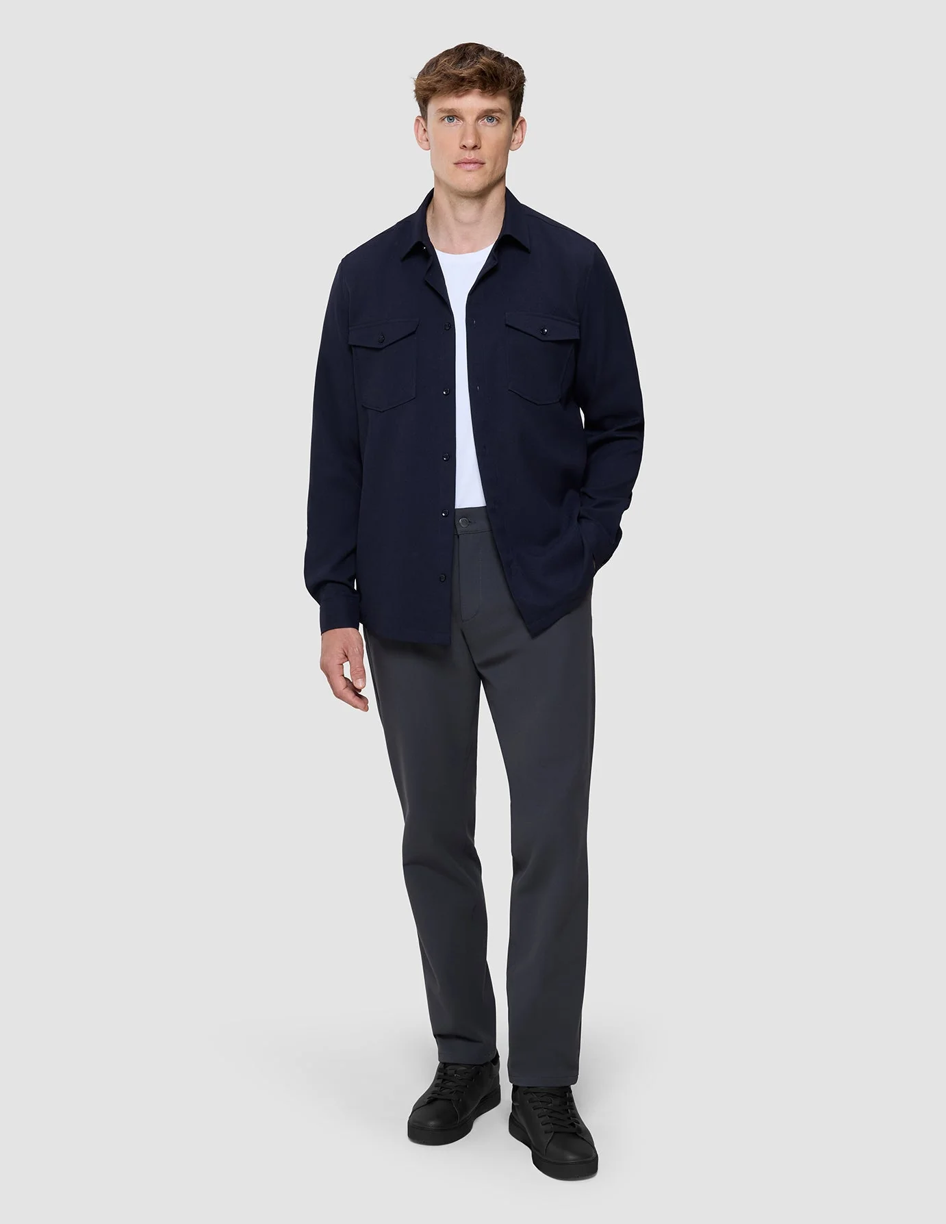 Effortless Overshirt Dark Navy - Image 4