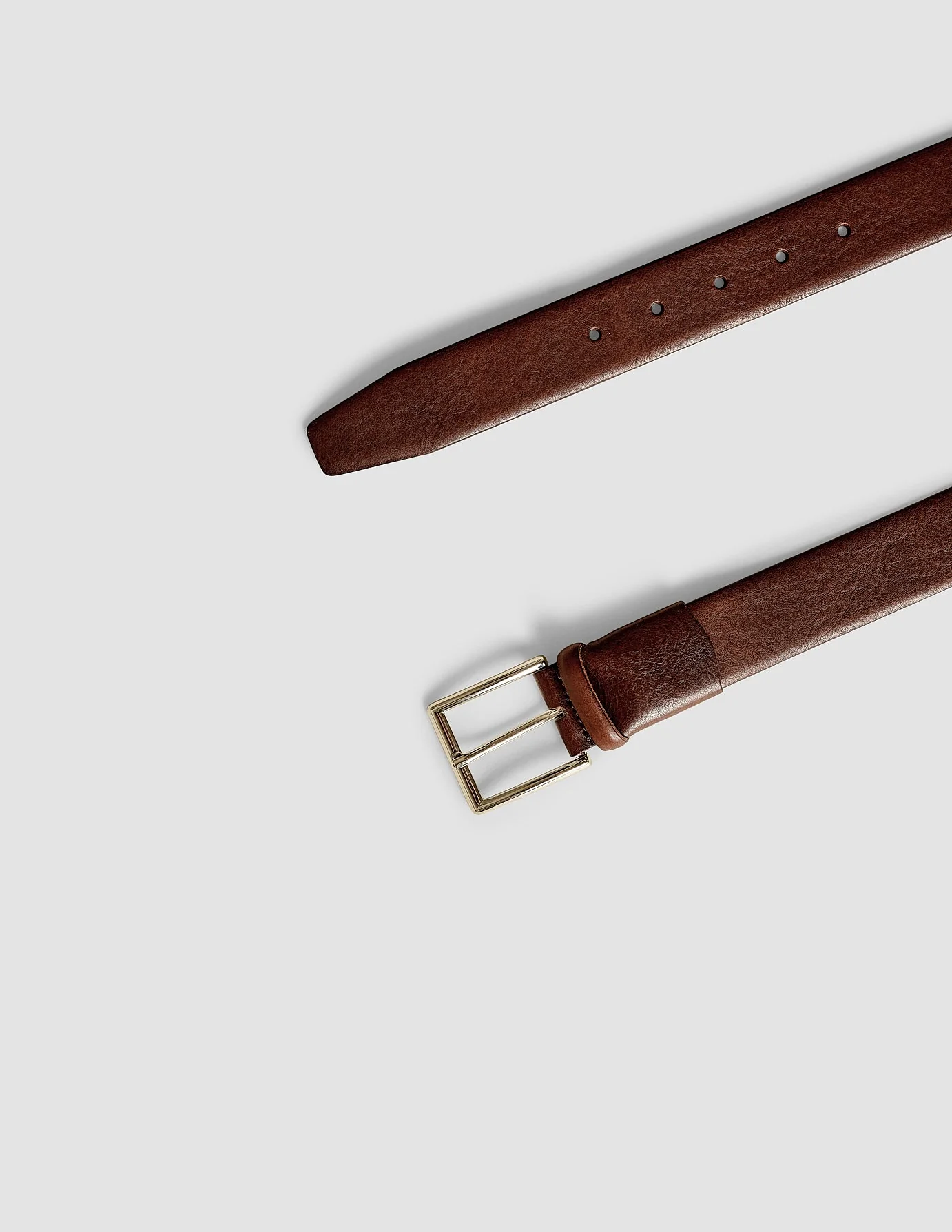 Elastic Leather Belt Dark Brown - Image 4