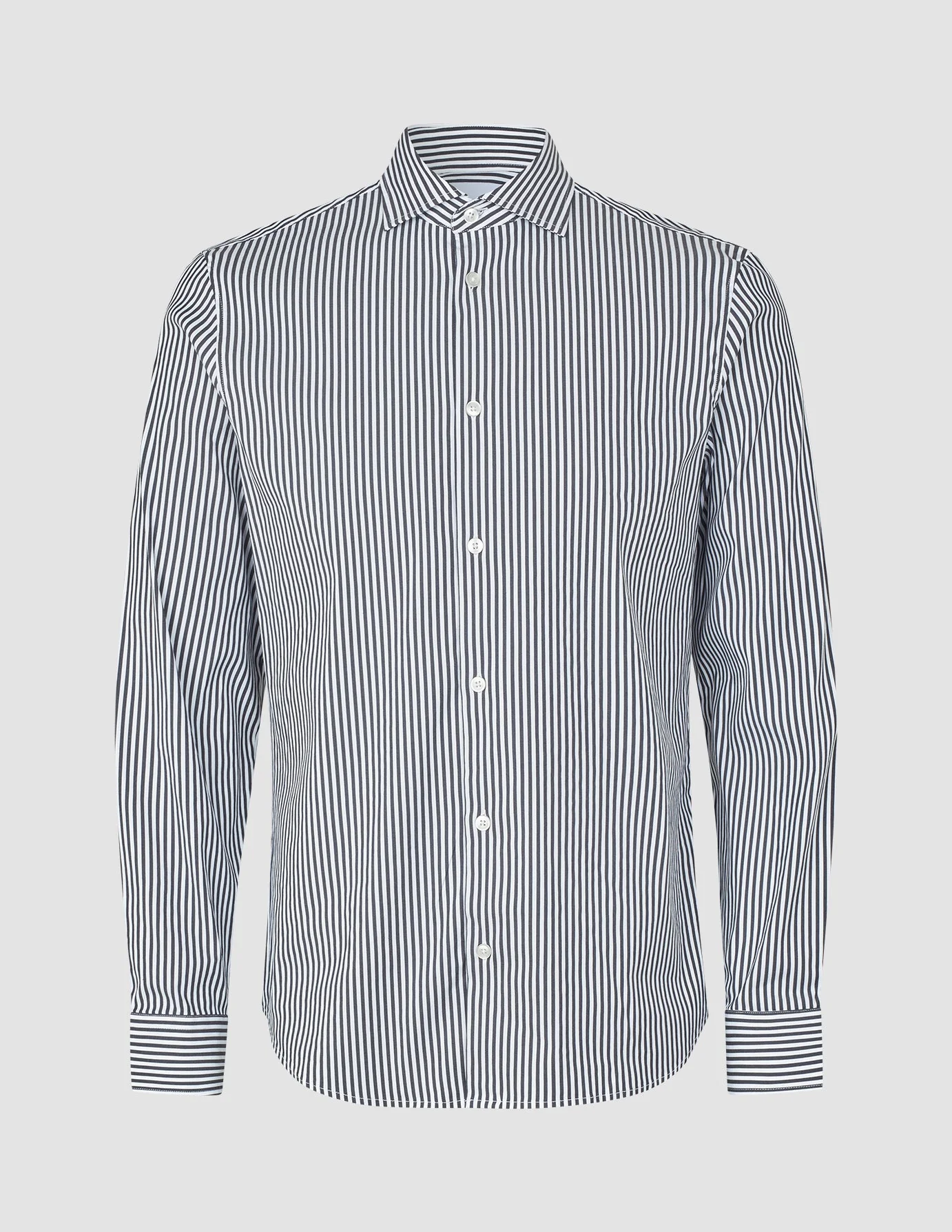 Elevated Shirt Navy Stripe Thin Regular - Image 3