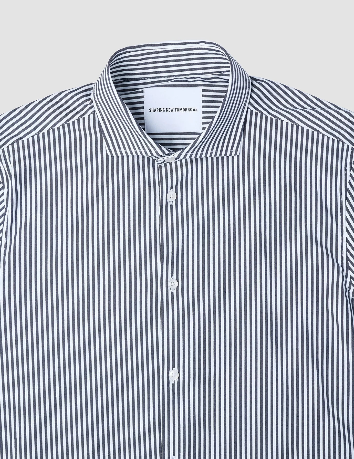 Elevated Shirt Navy Stripe Thin Regular - Image 6
