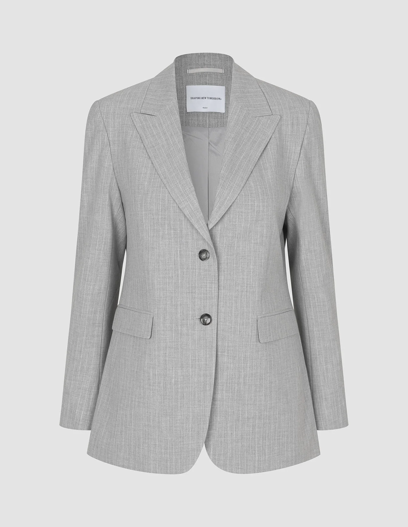 Essential Blazer Light Grey Pinstriped - Image 3