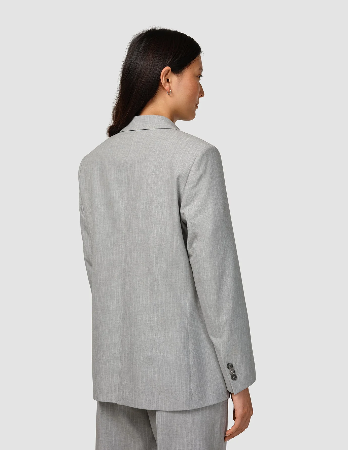 Essential Blazer Light Grey Pinstriped - Image 4