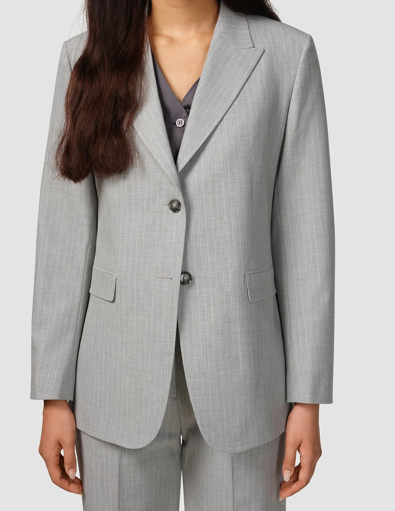 Essential Blazer Light Grey Pinstriped - Image 6