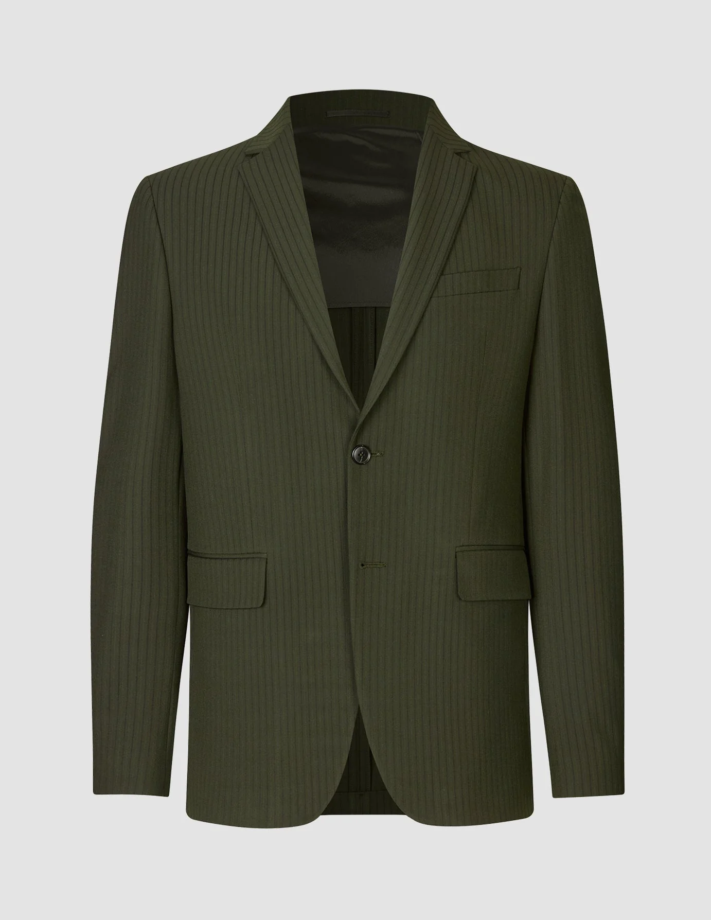 Essential Blazer Regular Moss Green Pinstripe - Image 3