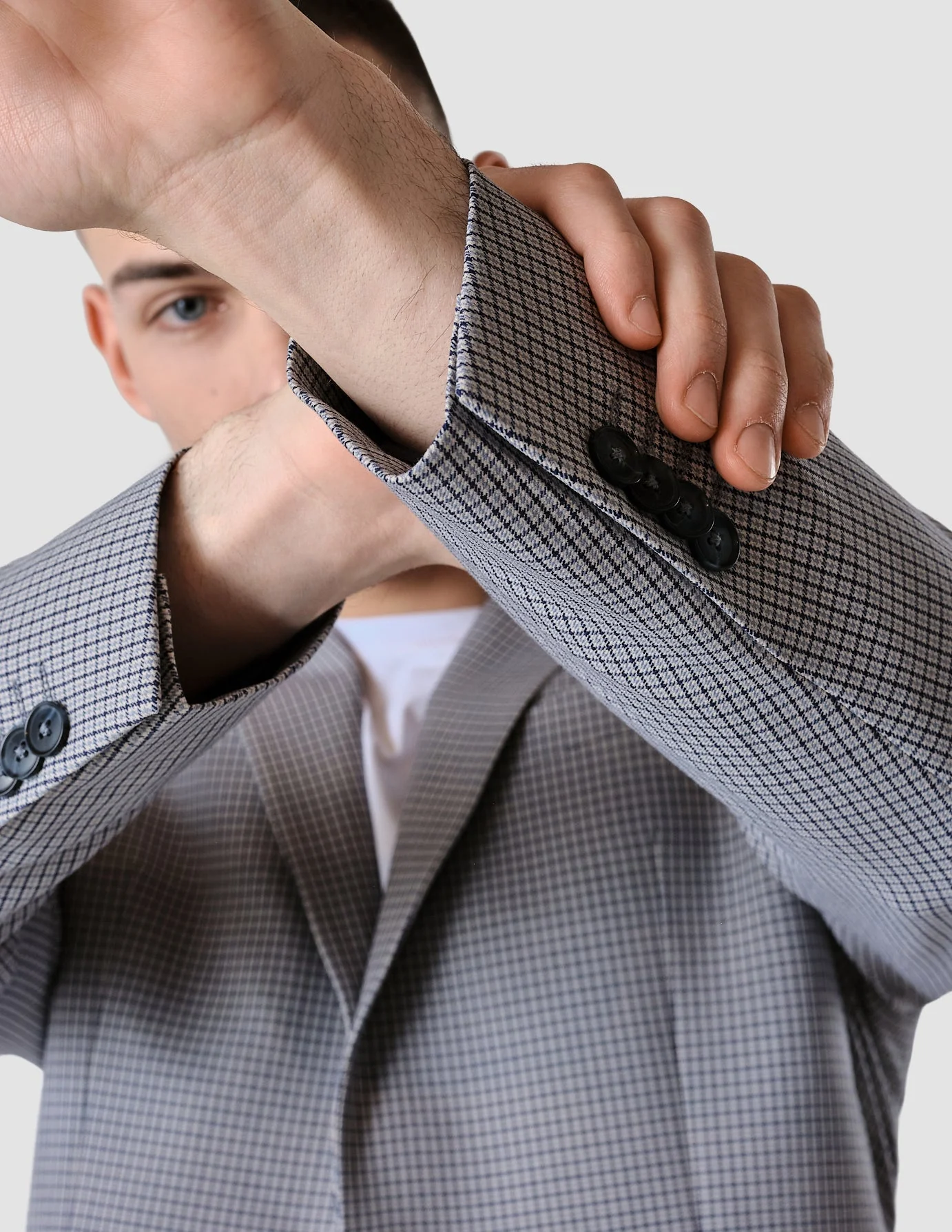 Essential Blazer Slim Duo Check Blue - Image 6