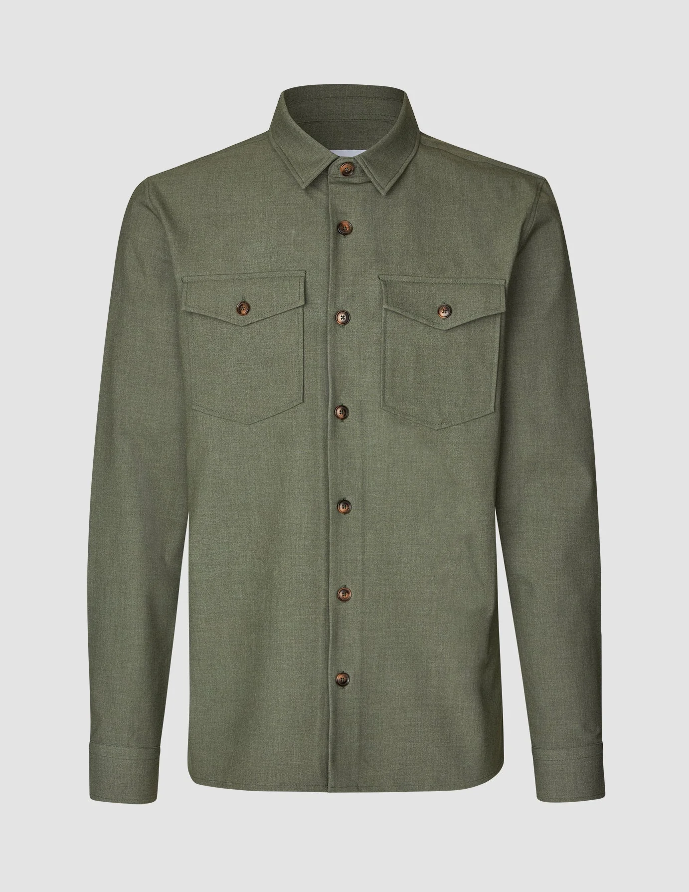 Essential Overshirt Nightfall Green Melange - Image 3