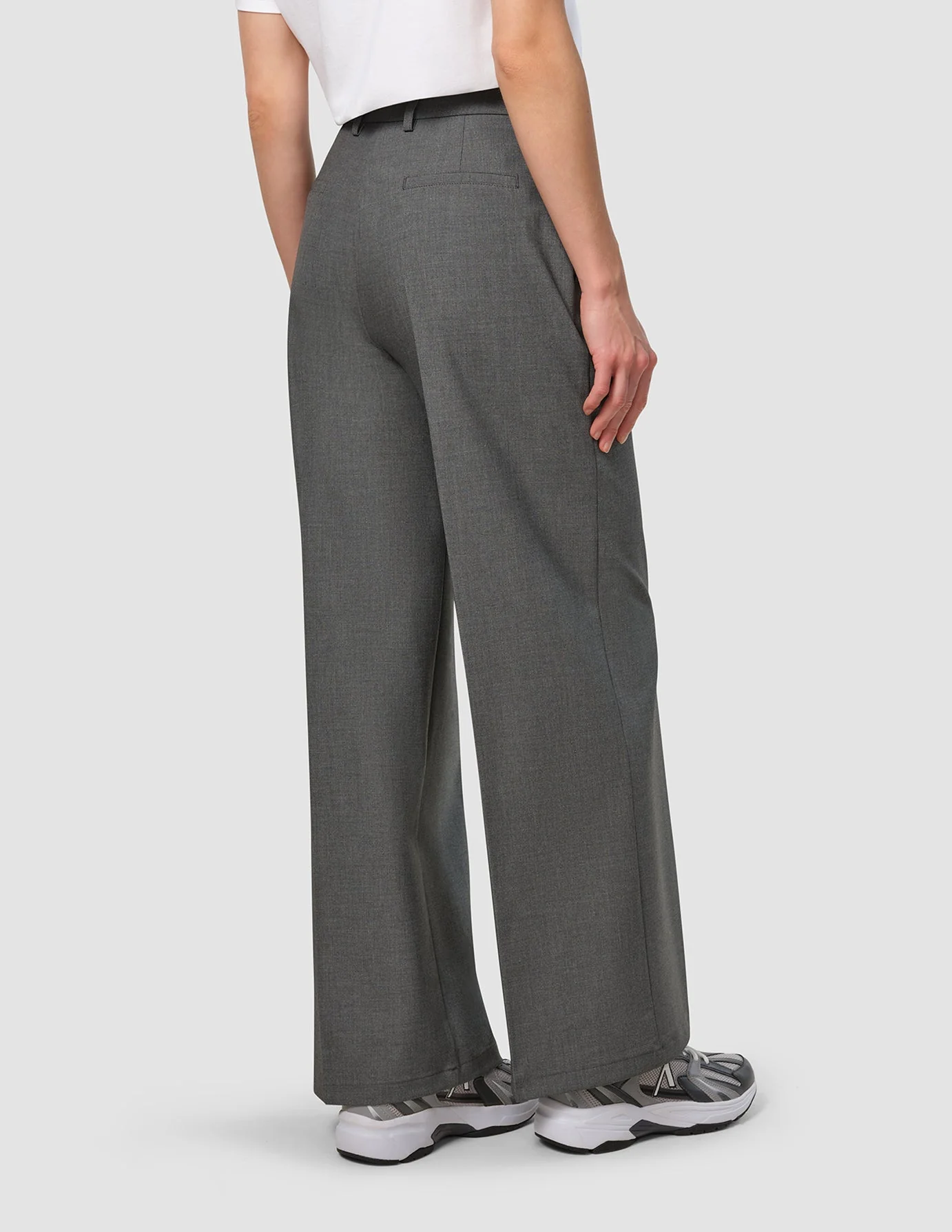 Essential Pants Wide Dark Grey Melange - Image 4