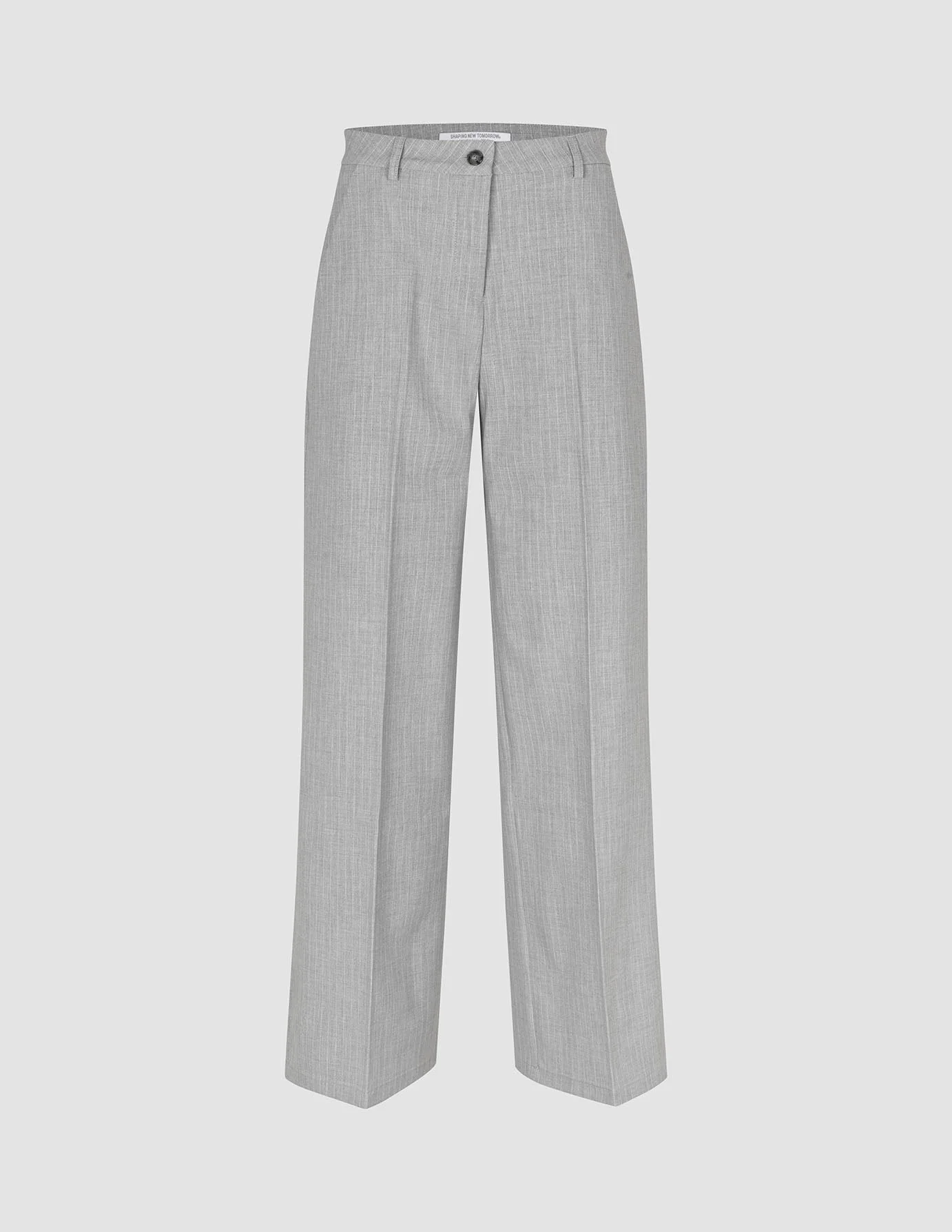 Essential Pants Wide Light Grey Pinstriped - Image 3