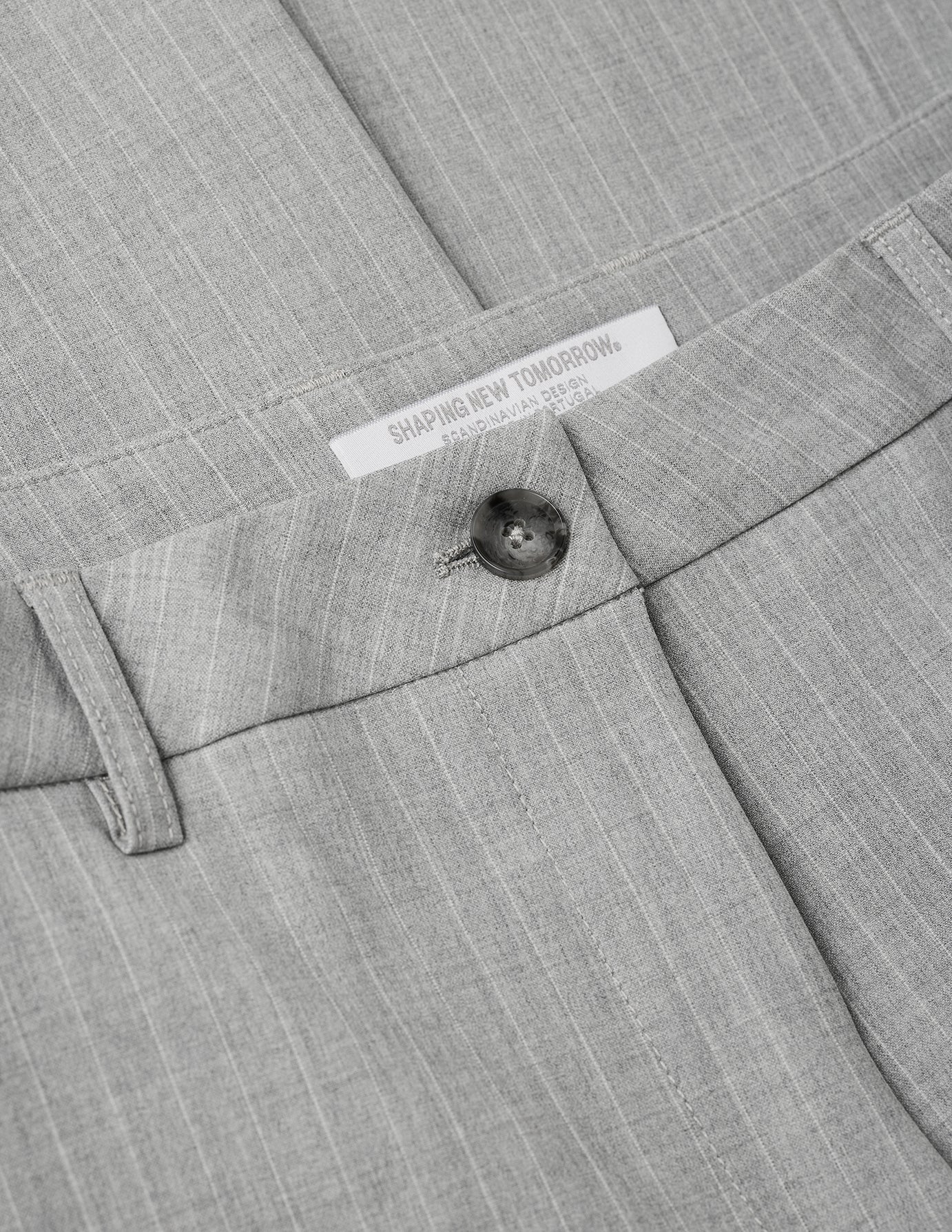 Essential Pants Wide Light Grey Pinstriped - Image 7