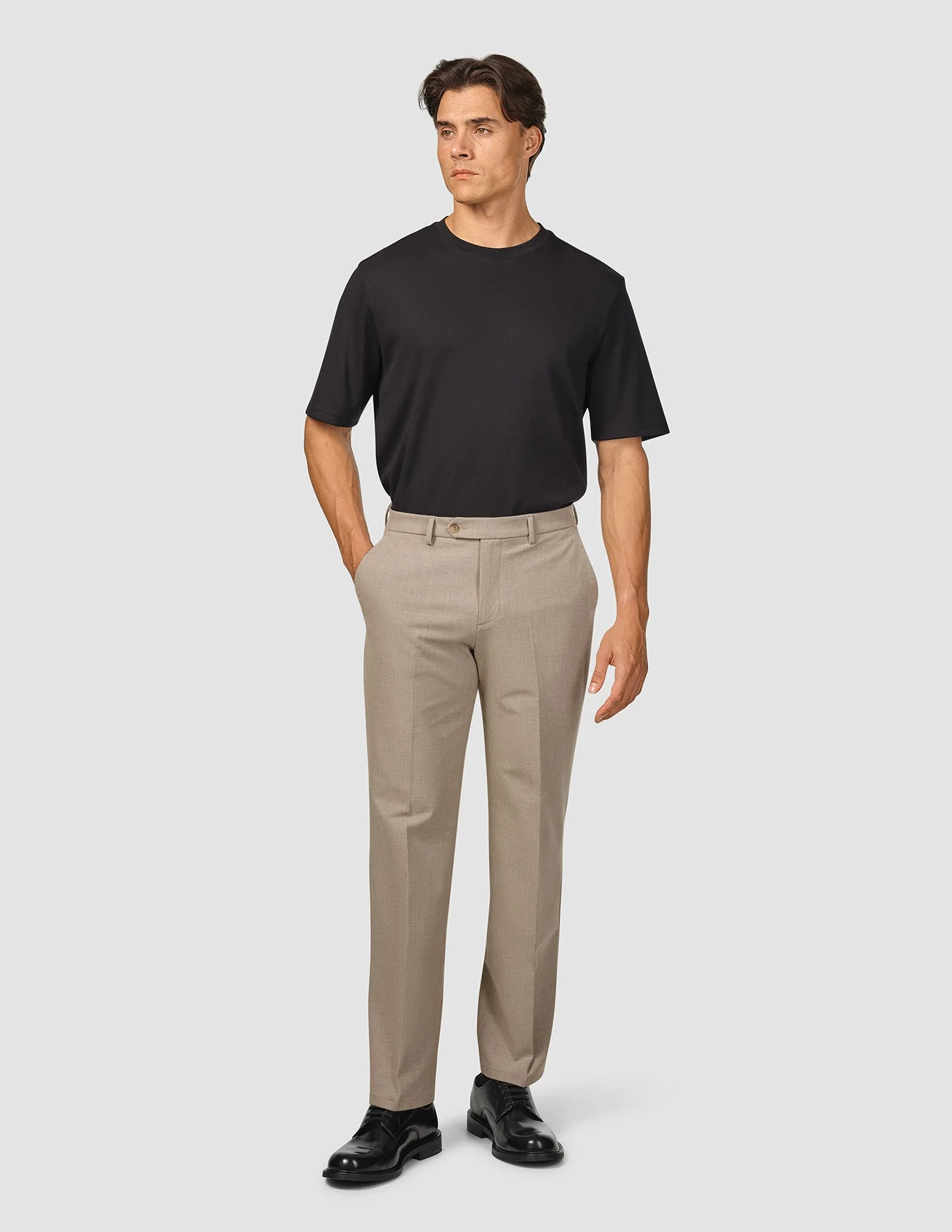 Essential Suit Pants Relaxed Fit Beige Melange - Image 2