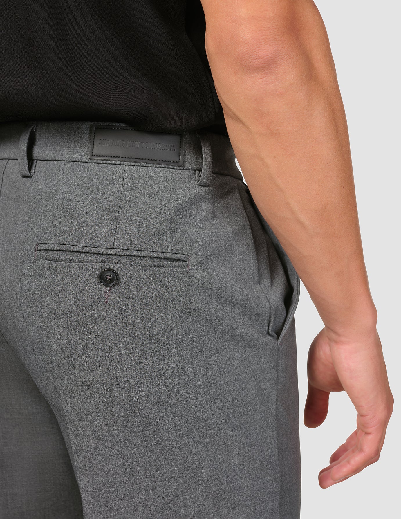 Essential Suit Pants Relaxed Fit Dark Grey Melange - Image 7
