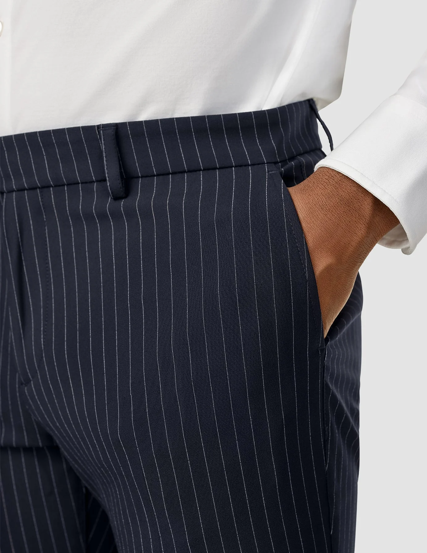 Essential Suit Pants Slim Navy Pinstripe - Image 8