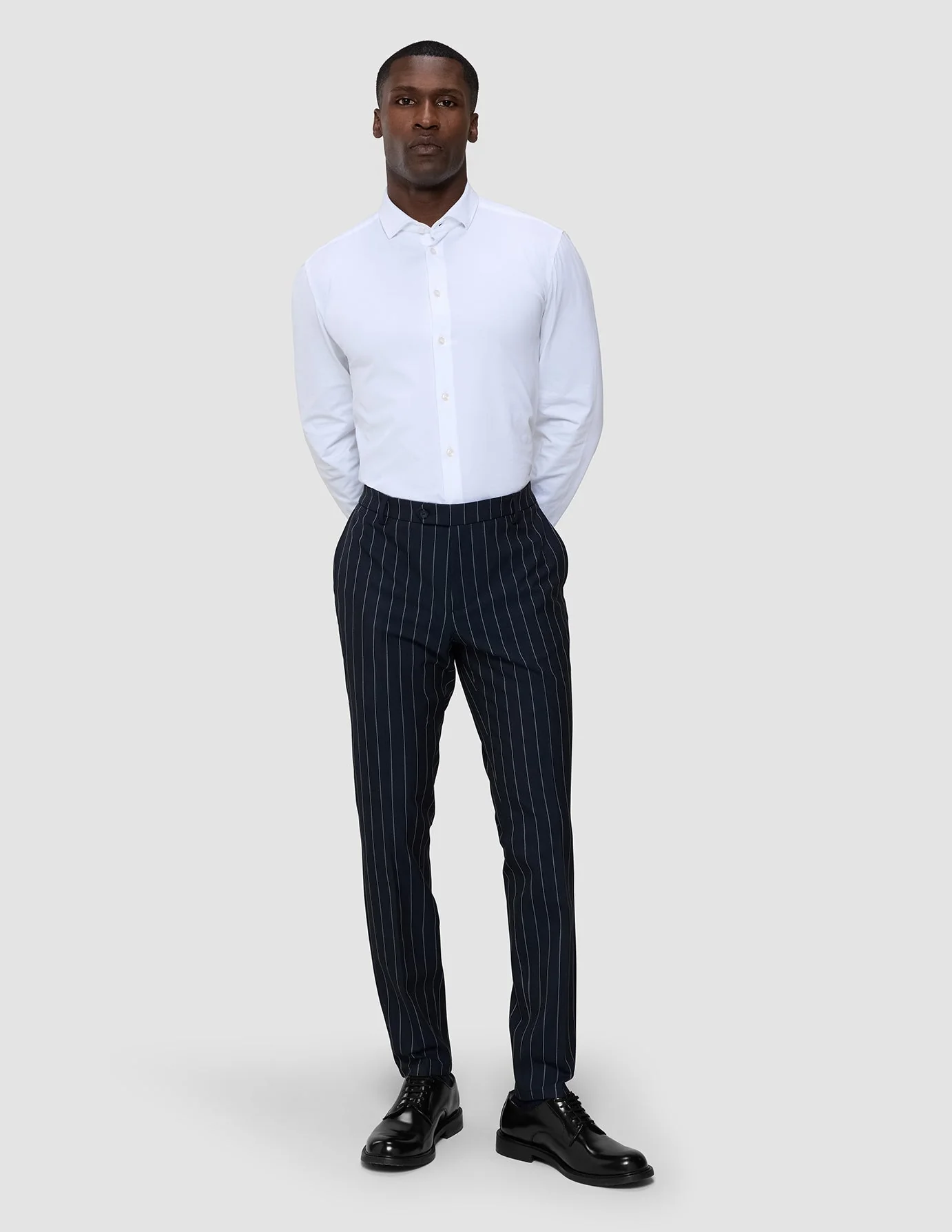 Essential Suit Pants Slim Navy Stripes - Image 2