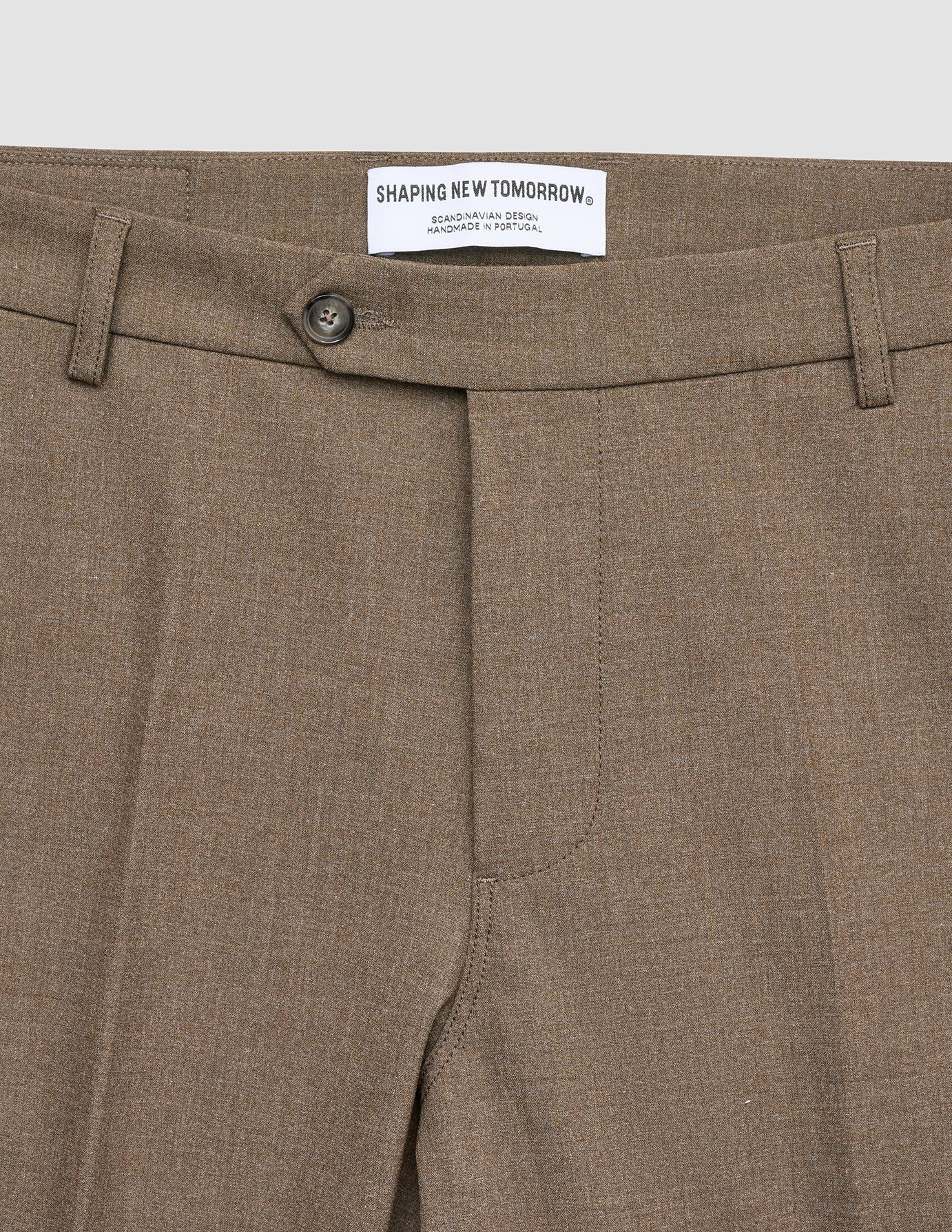 Essential Suit Pants Slim Saddle Brown Melange - Image 7
