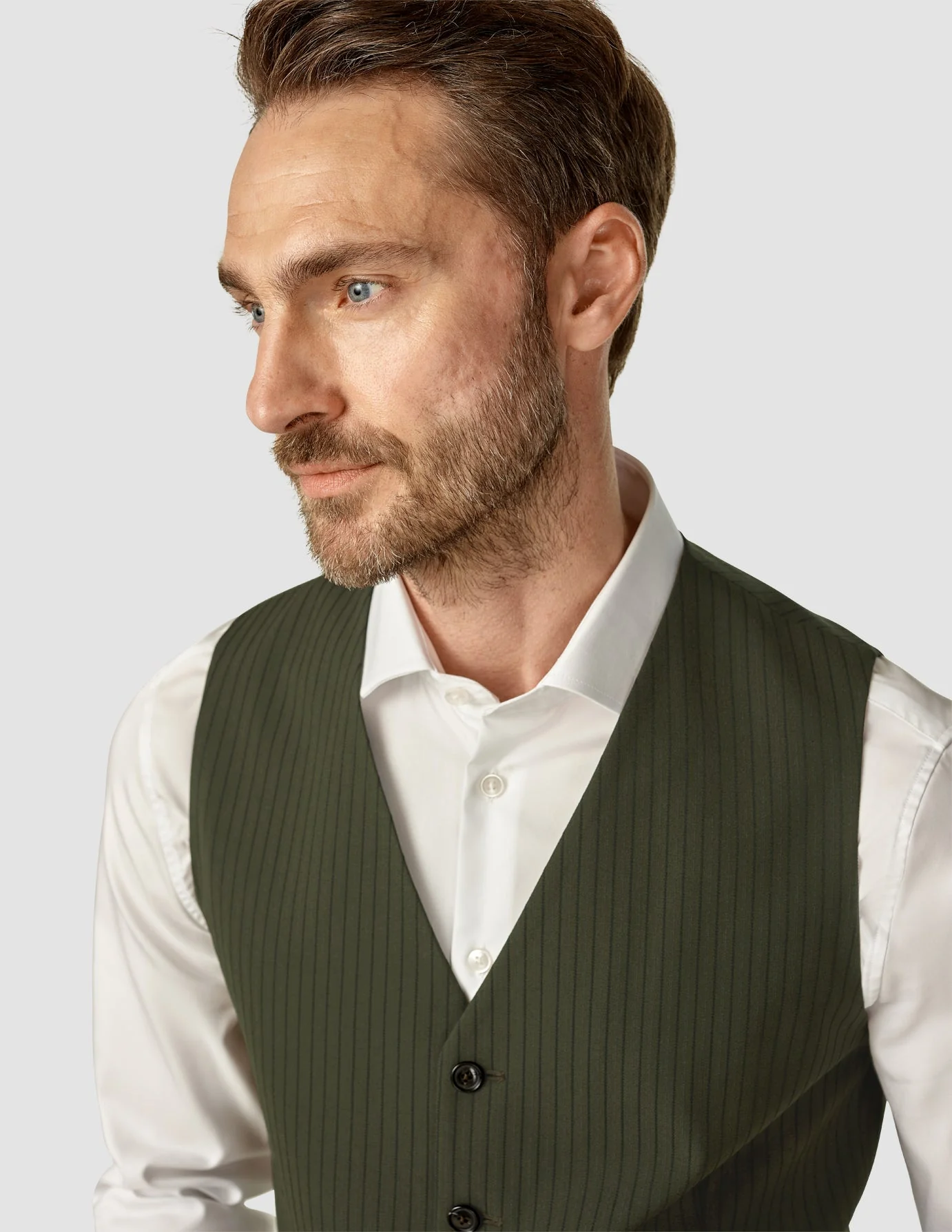 Essential Vest Moss Green Pinstripe - Image 6