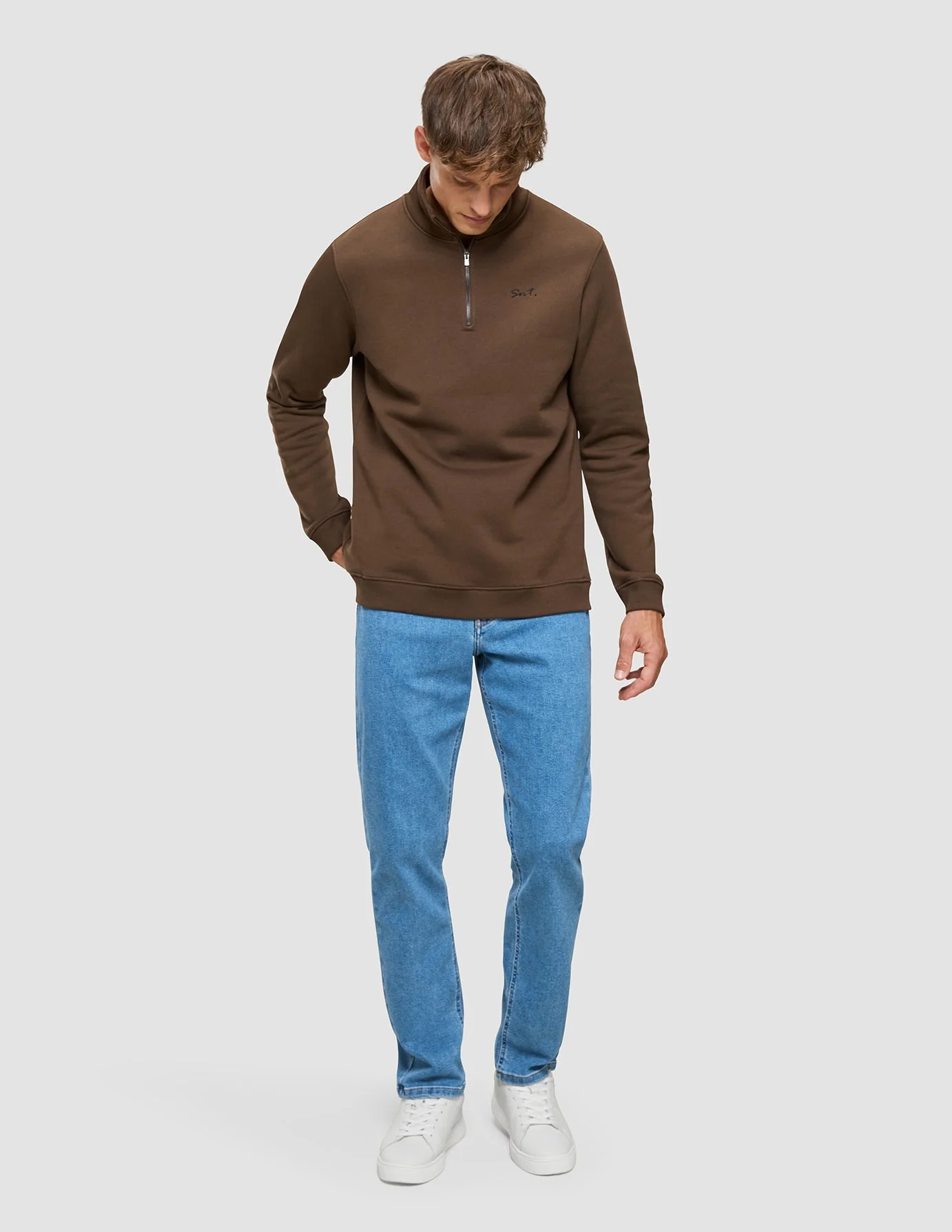 Everyday Half Zip Saddle Brown - Image 4