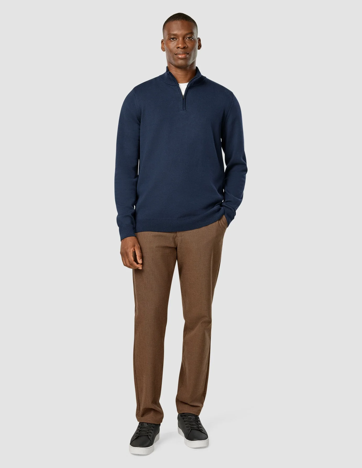 Everyday Knit Half Zip Navy - Image 2
