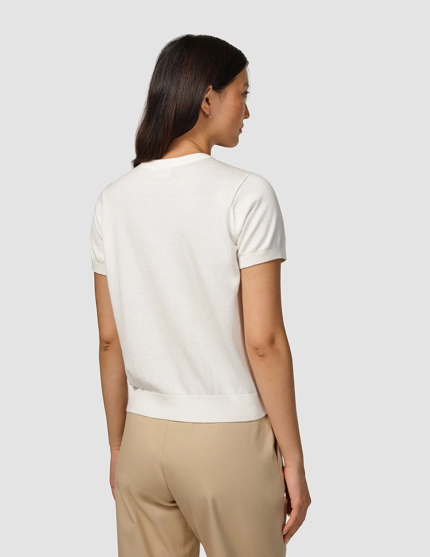 Fine Knit T-shirt Off White - Image 6