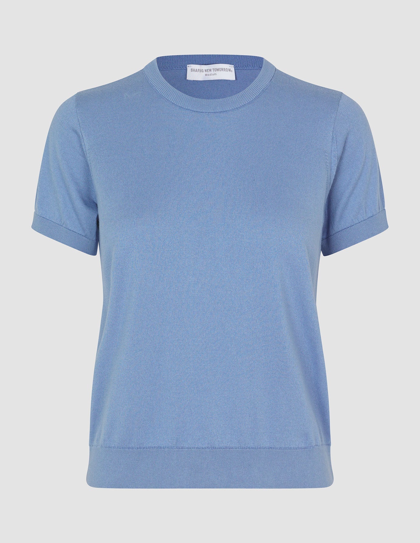 Fine Knit T-shirt Serenity Blue - Image 3