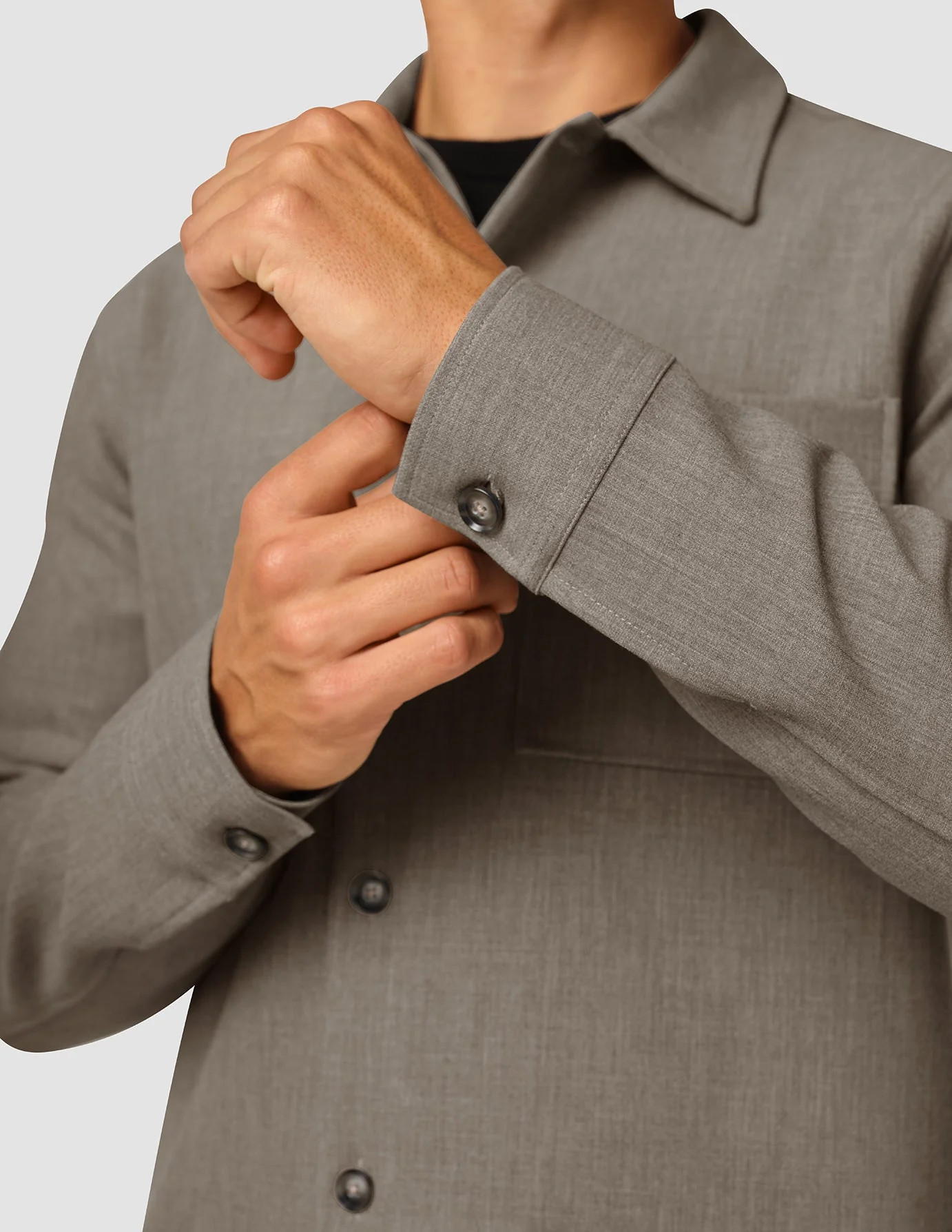Heavy Edition Transitional Overshirt Khaki Melange - Image 6