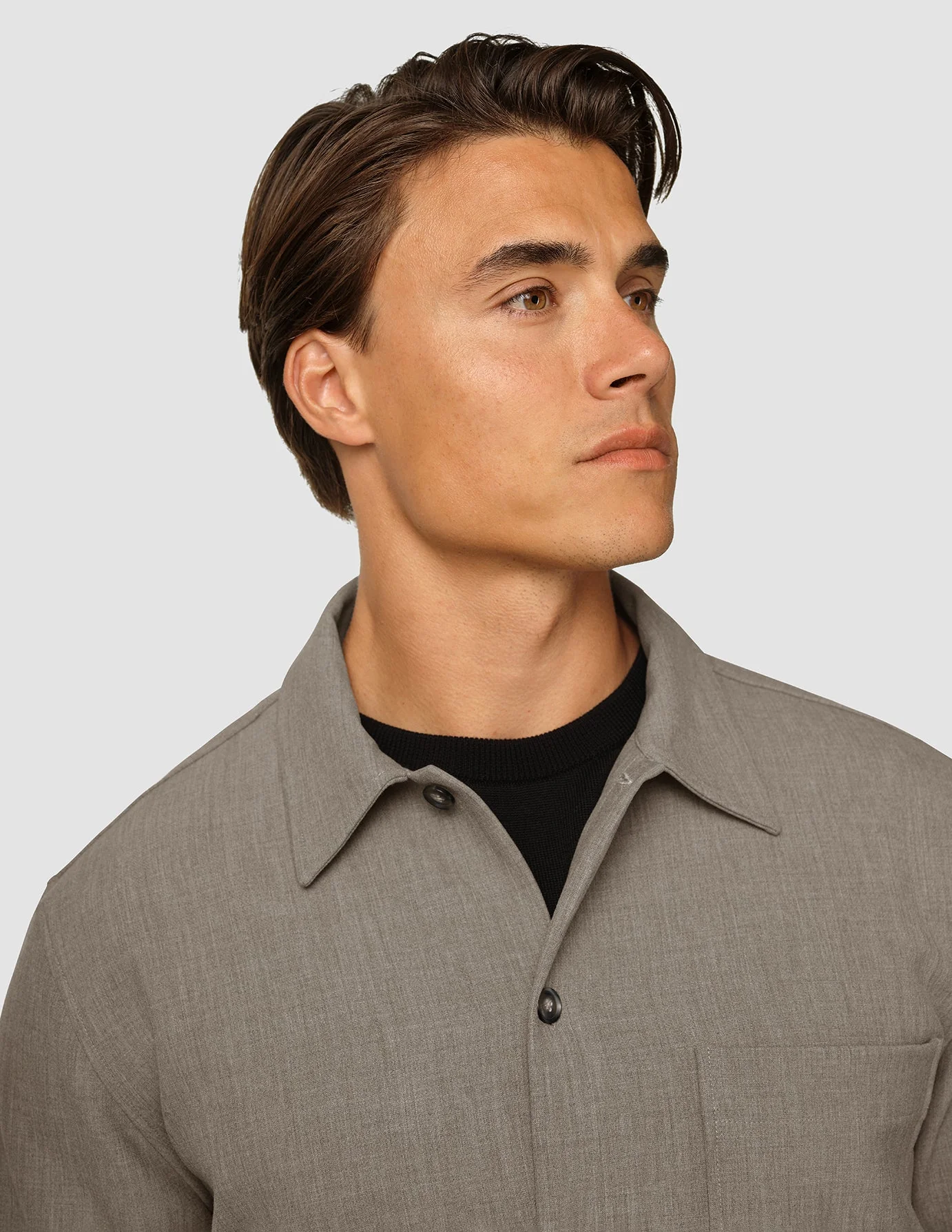 Heavy Edition Transitional Overshirt Khaki Melange - Image 7