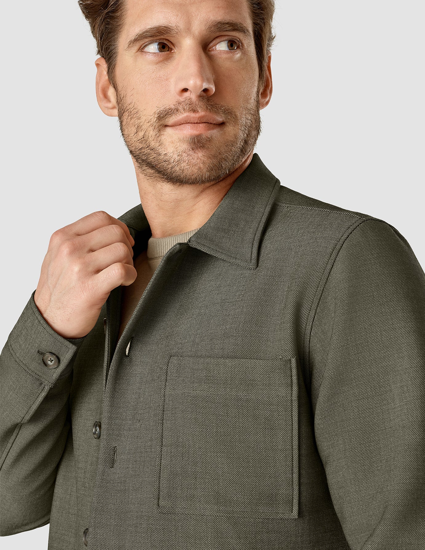 Heavy Edition Transitional Overshirt Remote Green Twill - Image 6