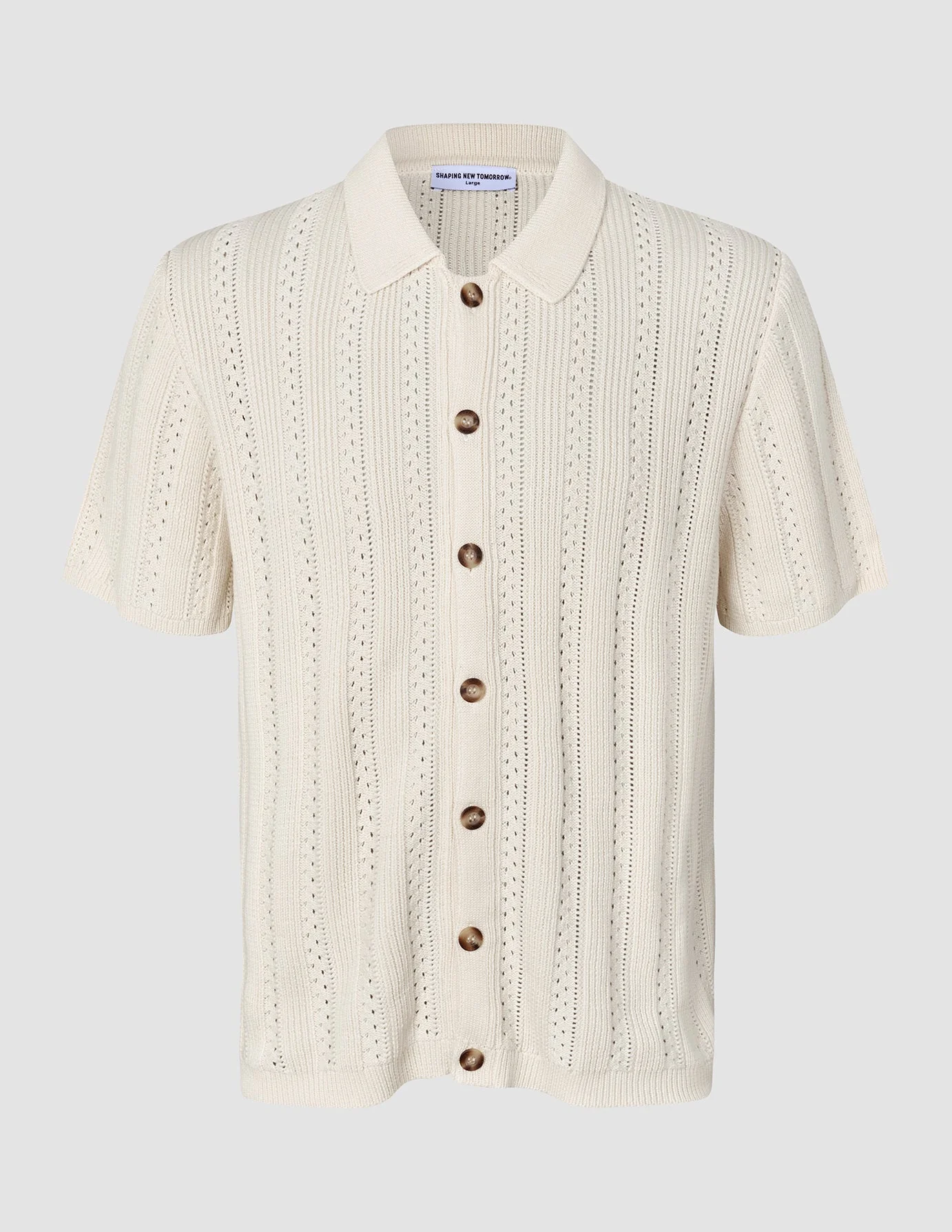 Hollow Knit Shirt Off White - Image 3