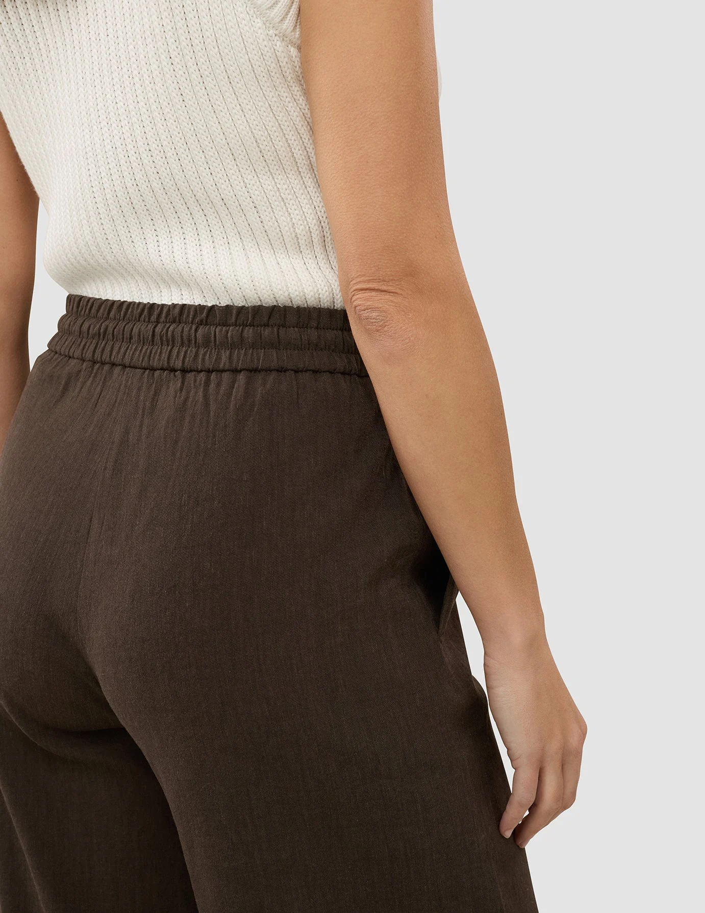 Linen Set Espresso Short Sleeved Shirt & Relaxed Pants - Image 5