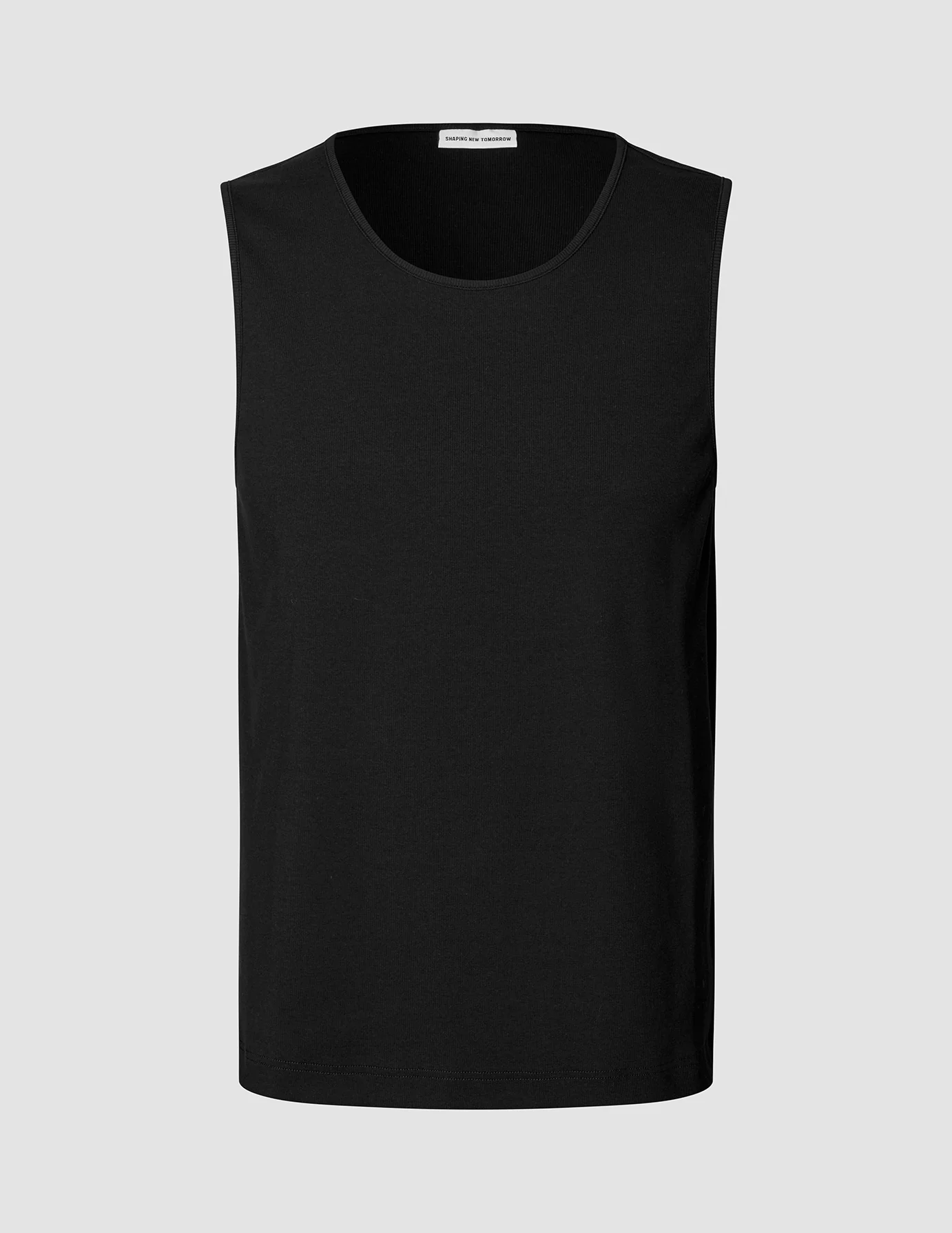 Rib Tank Top Black - Image 3