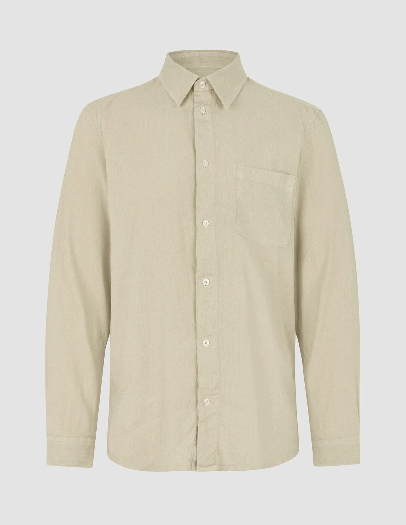 Refined Linen Long Sleeve Shirt Soft Sand - Image 3
