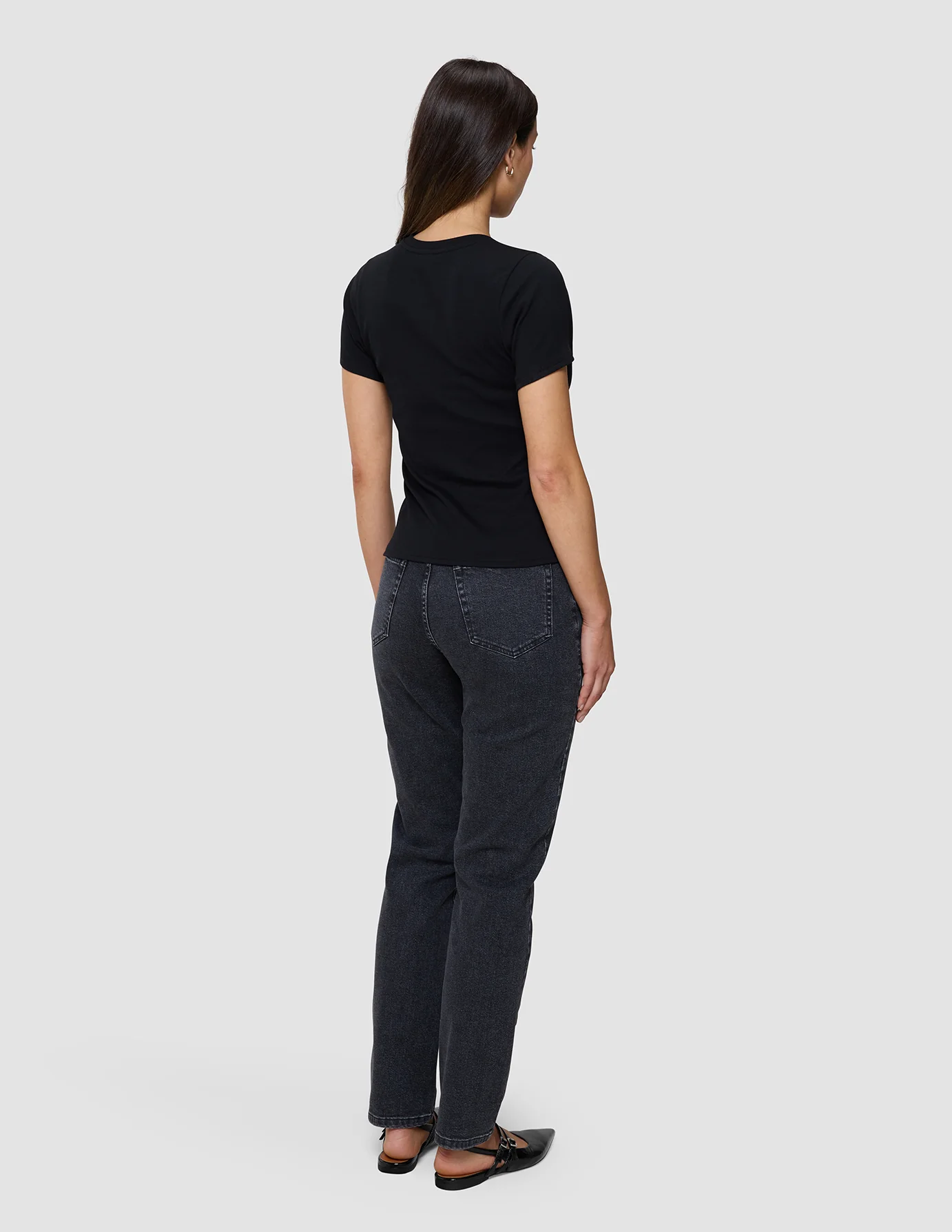 Rib T-Shirt Black - Image 5