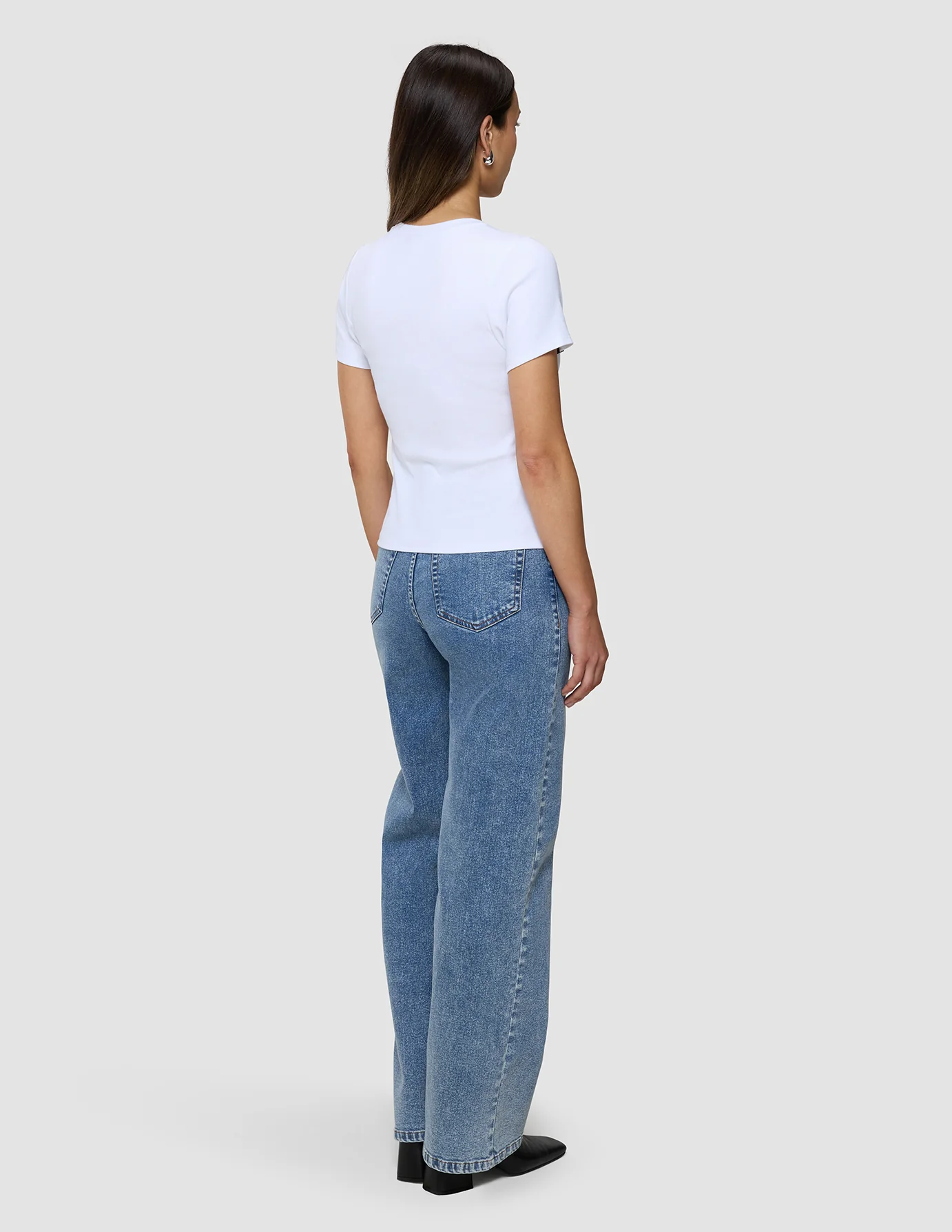 Rib T-Shirt White - Image 5
