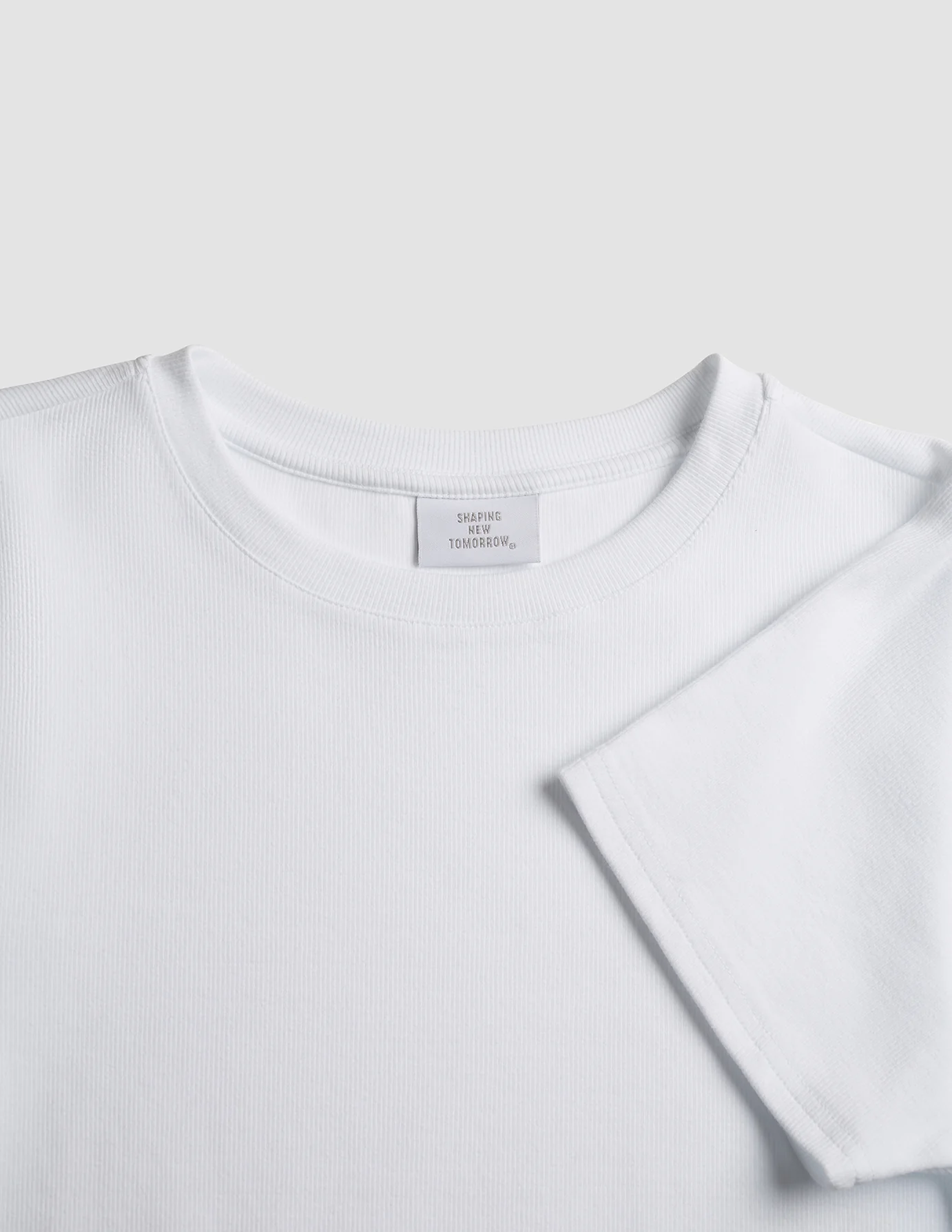 Rib T-Shirt White - Image 6