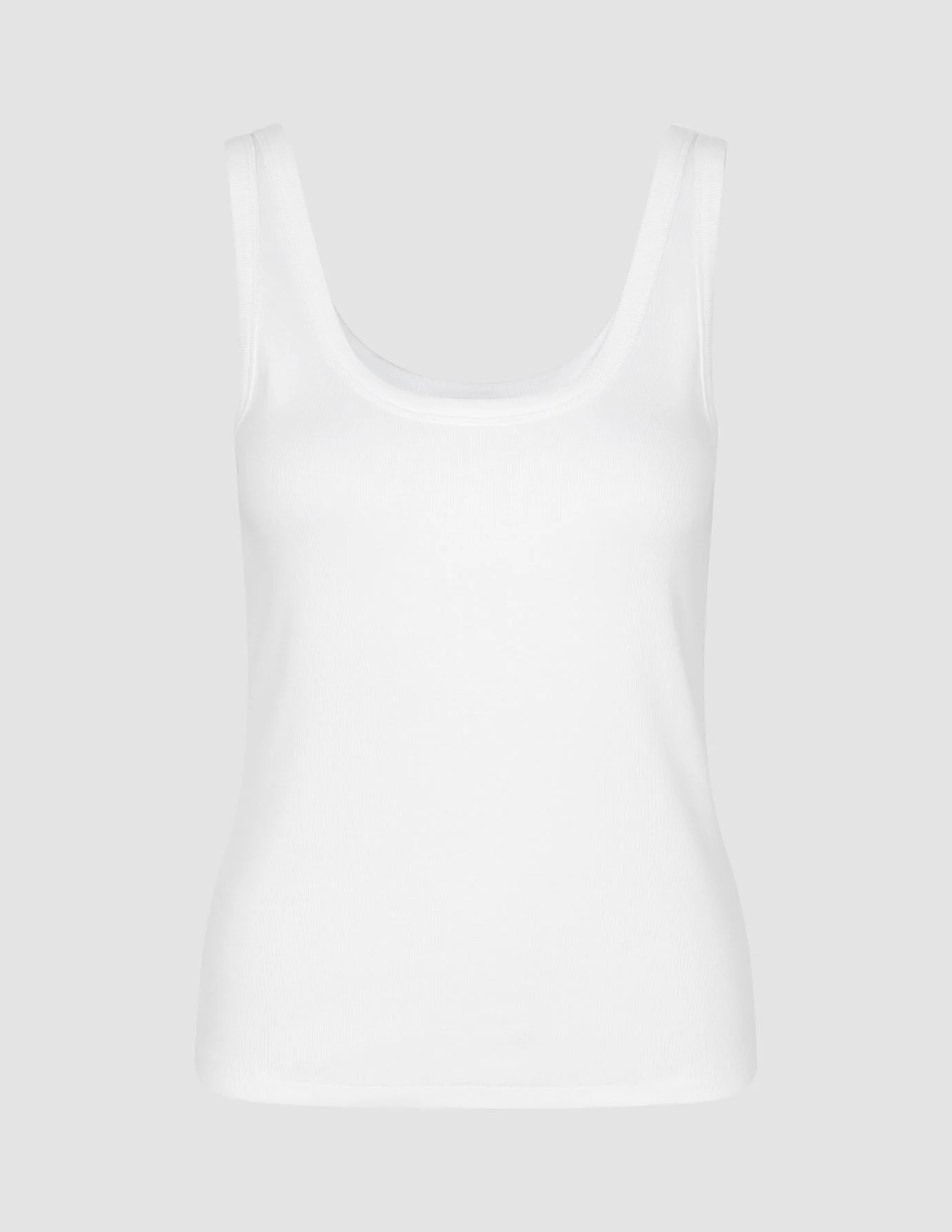 Rib Tank Top White - Image 3