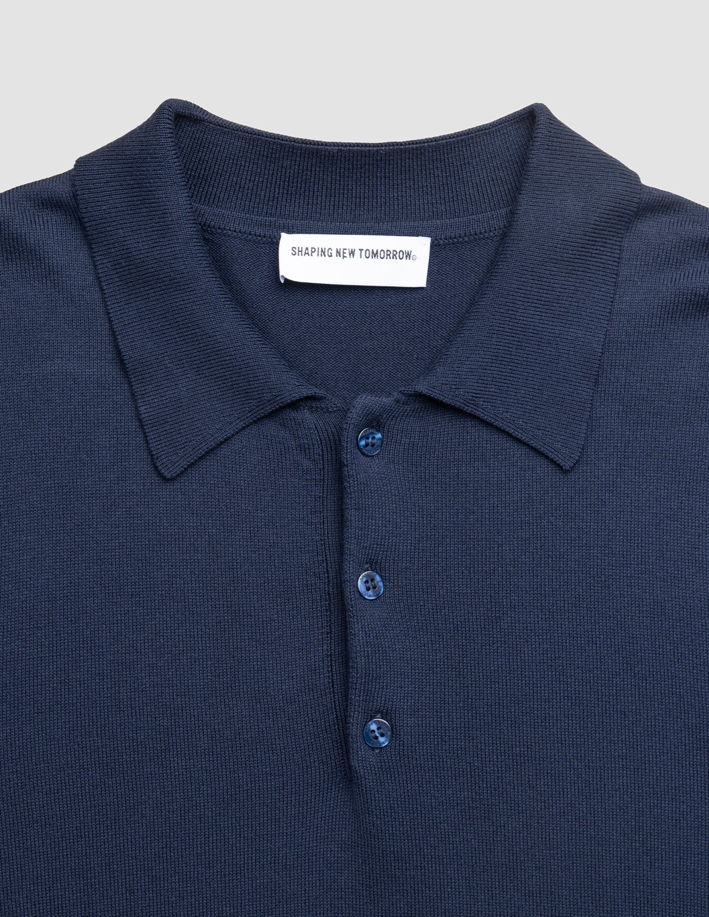 Seamless Core Knit Short Sleeve Polo Dark Navy - Image 7
