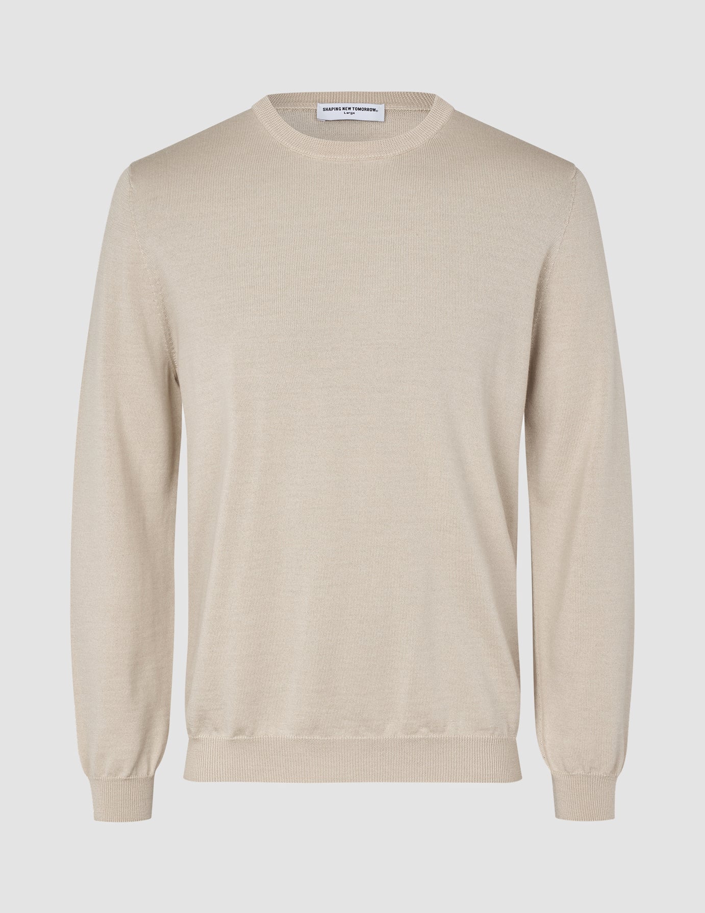Seamless Premium Merino Knit Crewneck Birchwood - Image 3