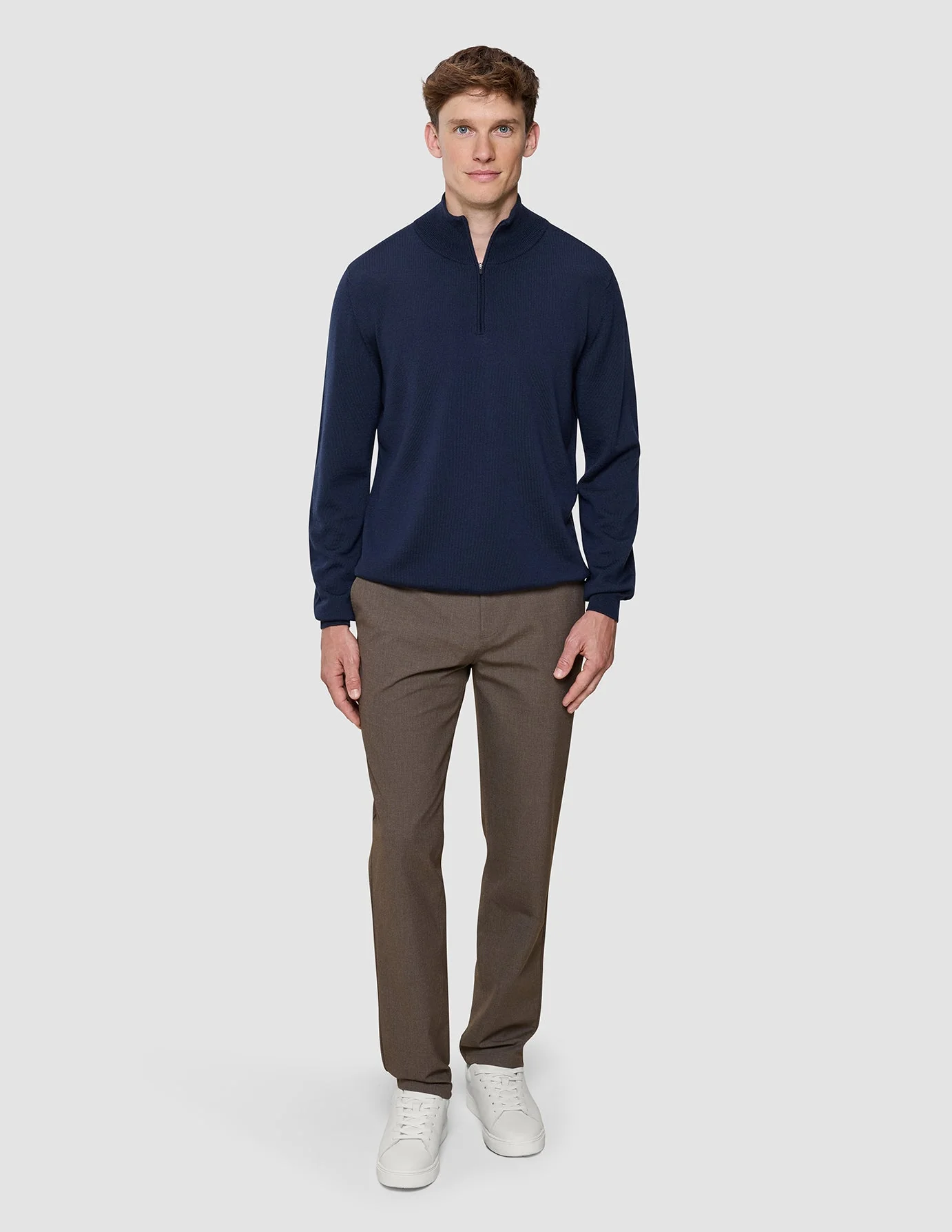 Seamless Premium Merino Knit Half Zip Dark Navy - Image 2