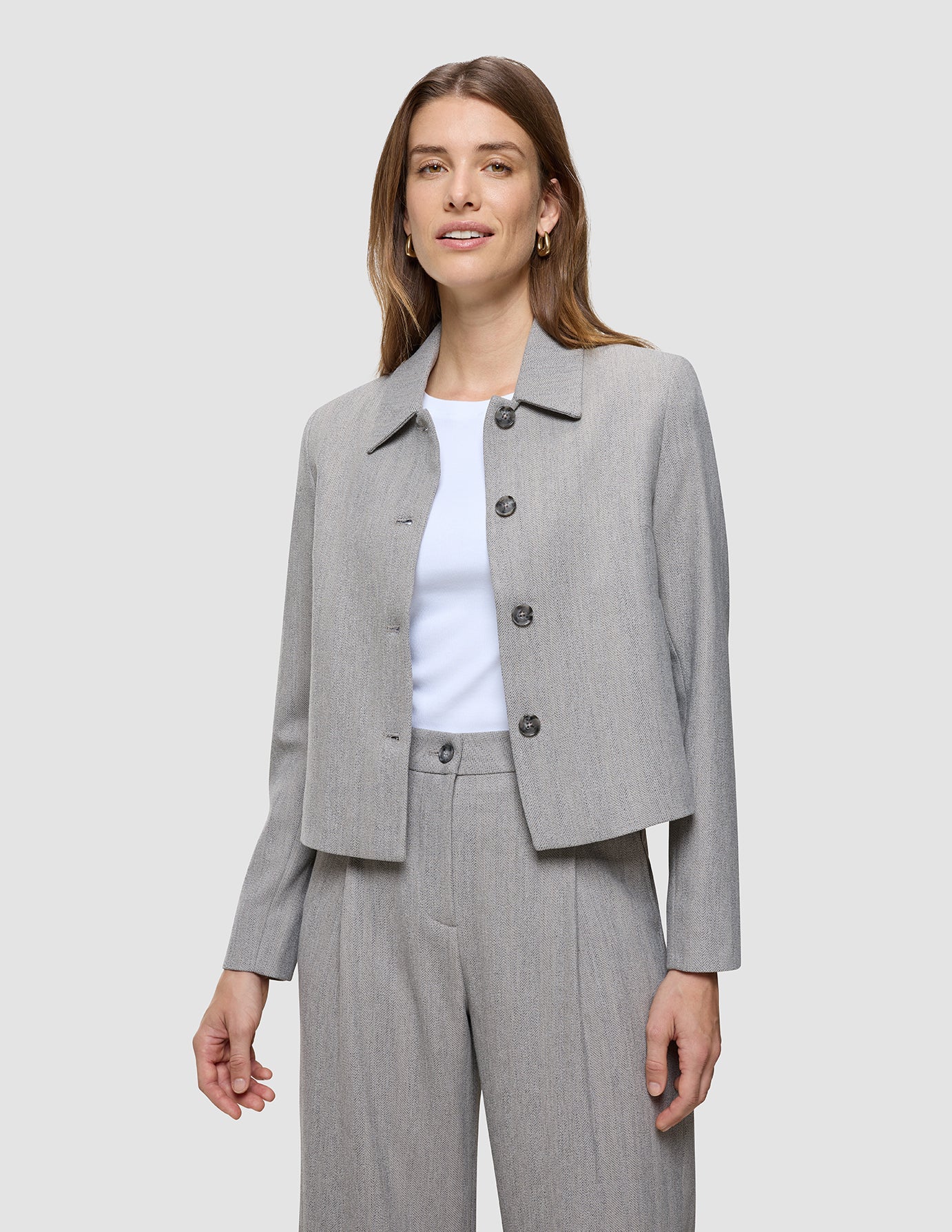 Serene Set Tapestry Herringbone Short Jacket Pants - Image 2