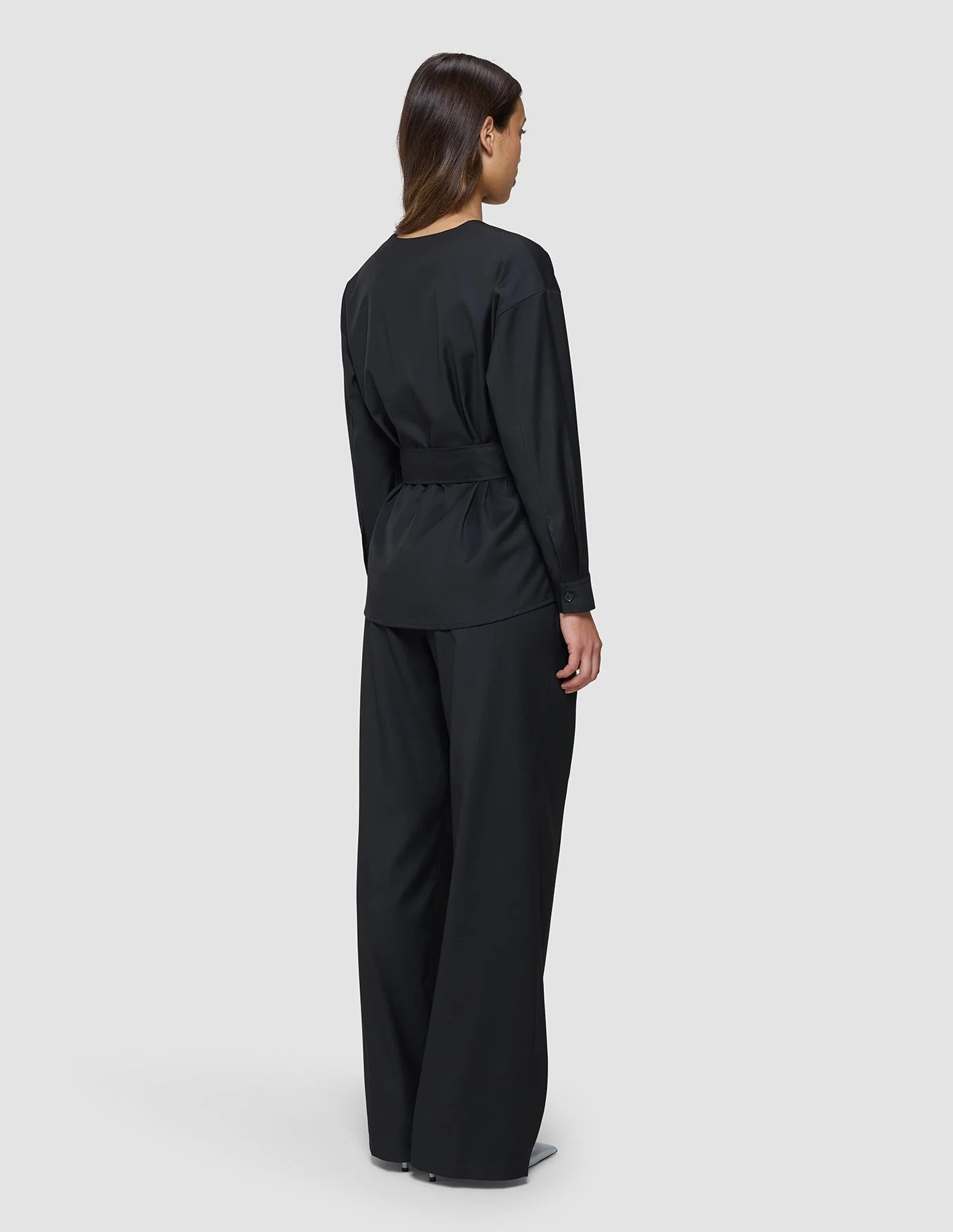 Skye Set Black Belted Overshirt Wide Pants - Image 3