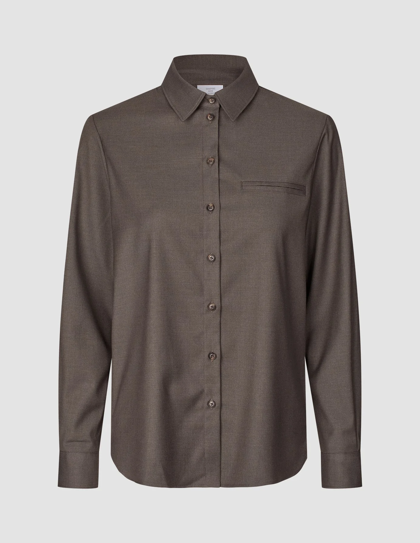 Skye Set Dark Chestnut Melange Shirt & Wide Pants - Image 6
