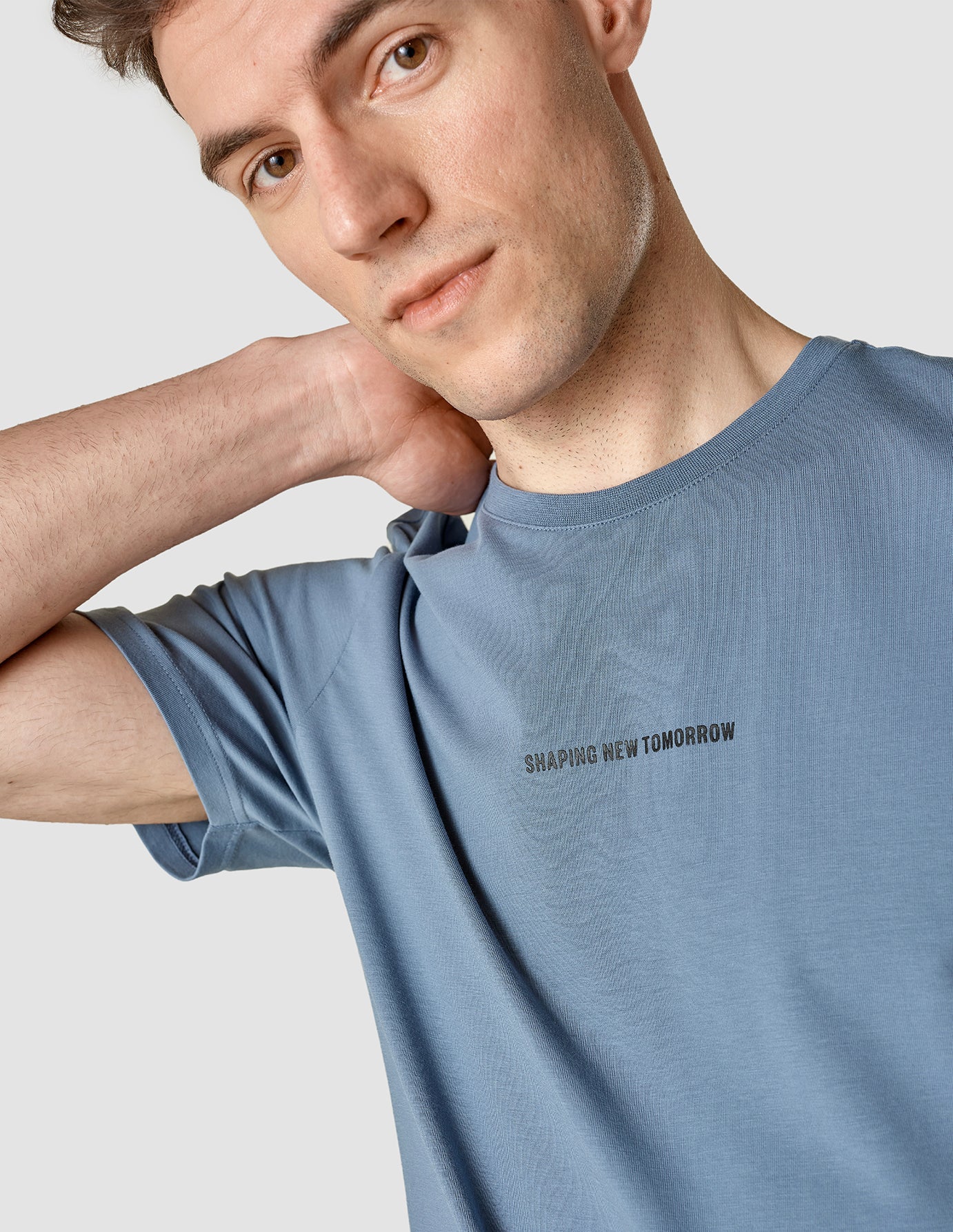 Supima Autograph T-shirt Blue Mirage - Image 5